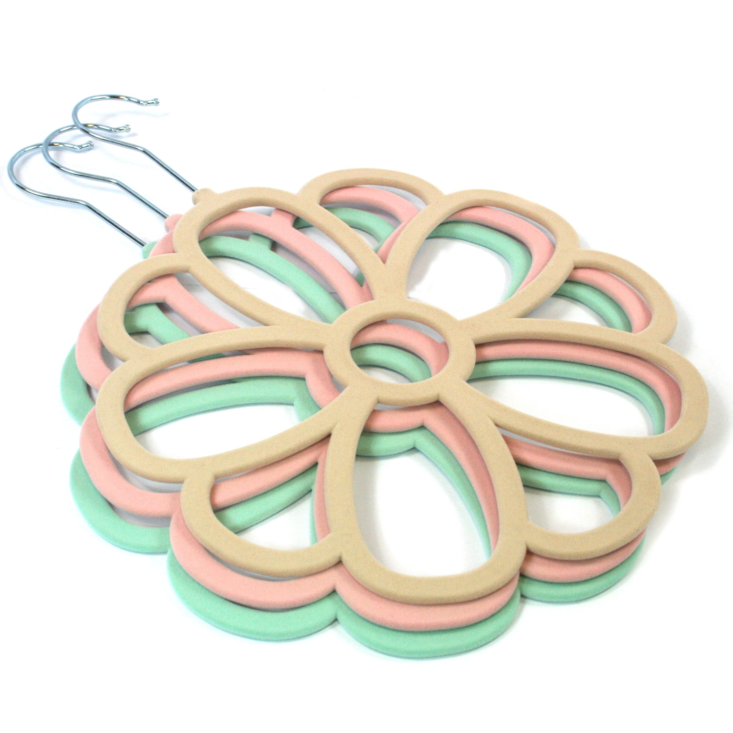 Floral Scarf Hanger - Stylish Wall Mounted Organizer for Scarves, Shawls & Accessories - Perfect for Bedroom, Closet & Entryway Decor