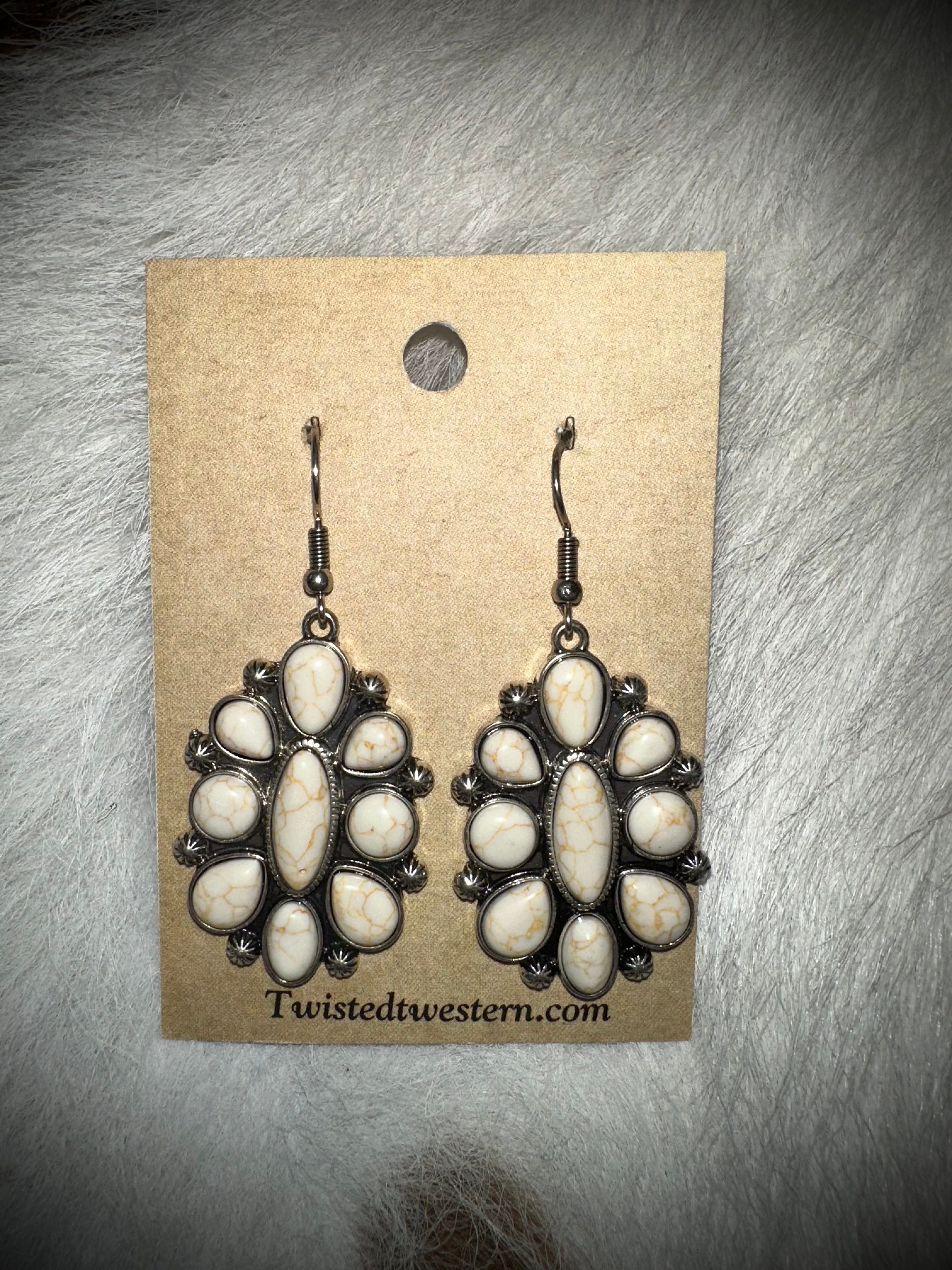 Handmade Cream Concho Earrings for Women | Western Boho Style Jewelry | Perfect for Festivals, Parties & Everyday Wear