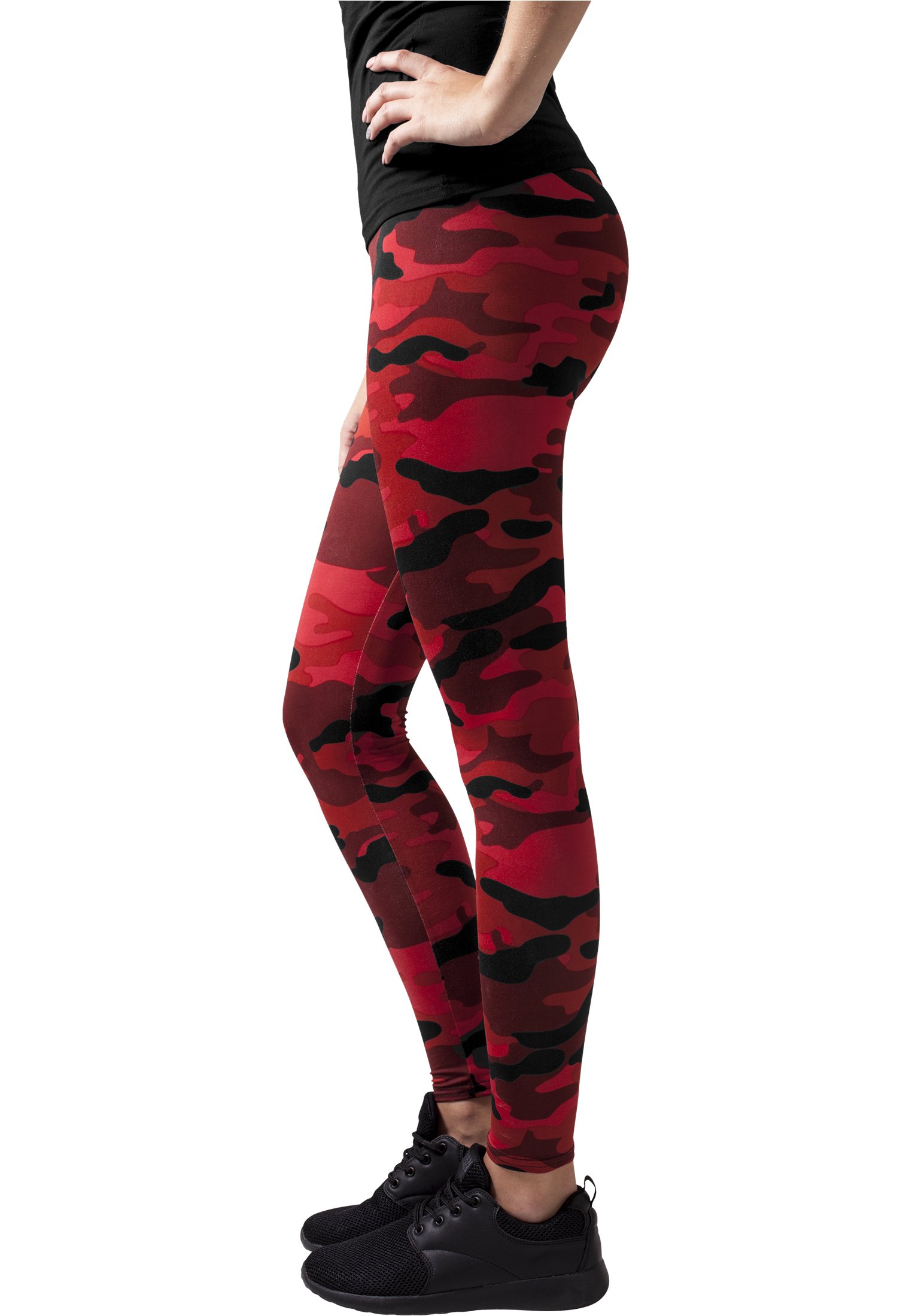Women's Red Camo Leggings - High Waisted Yoga Pants with Pockets for Workout, Running & Casual Wear