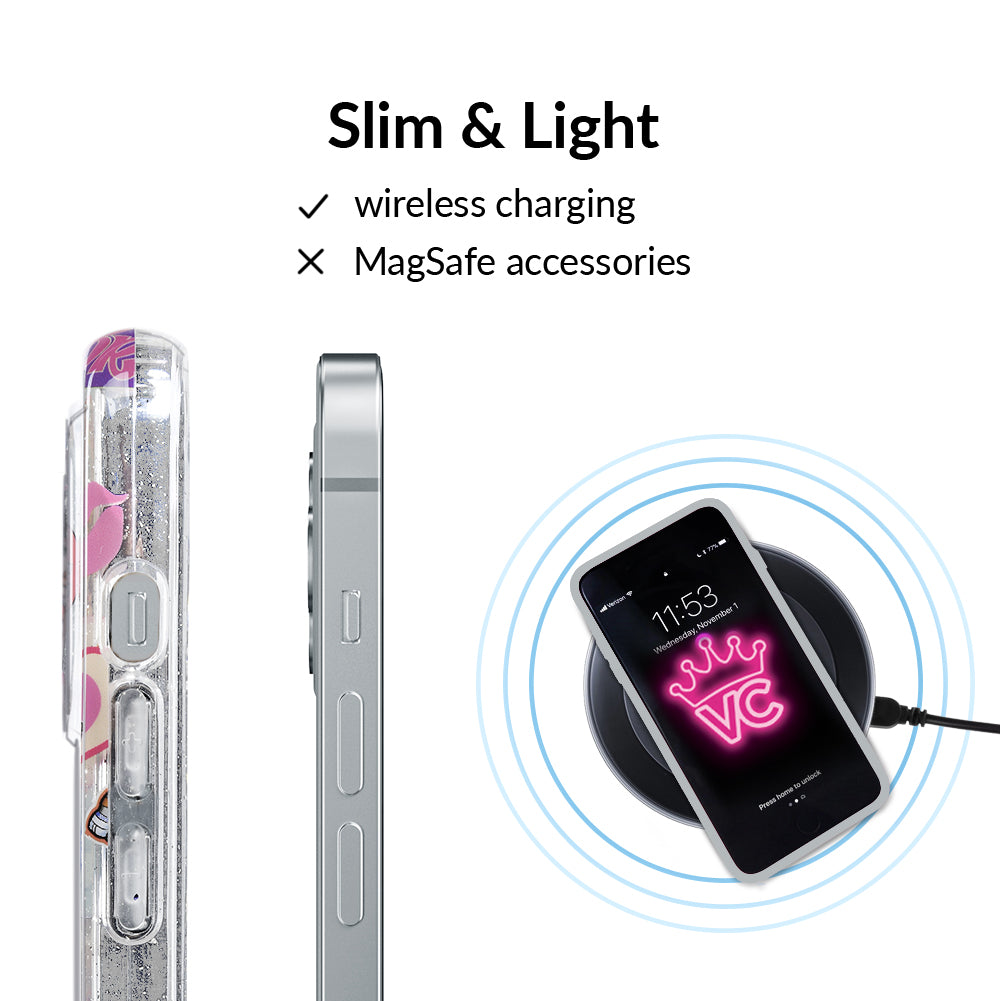 Bratz Pack Glitter iPhone Case for iPhone 13/14/15 Pro Max - Trendy Sparkle Protective Cover for Girls & Teens - Perfect for School, Parties & Everyday Use