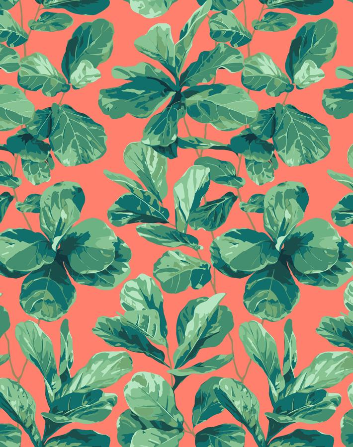 Nathan Turner Fiddle Fig Wallpaper - Watermelon Pattern, Peel & Stick Removable Wallpaper for Bedroom, Living Room, and Nursery Decor