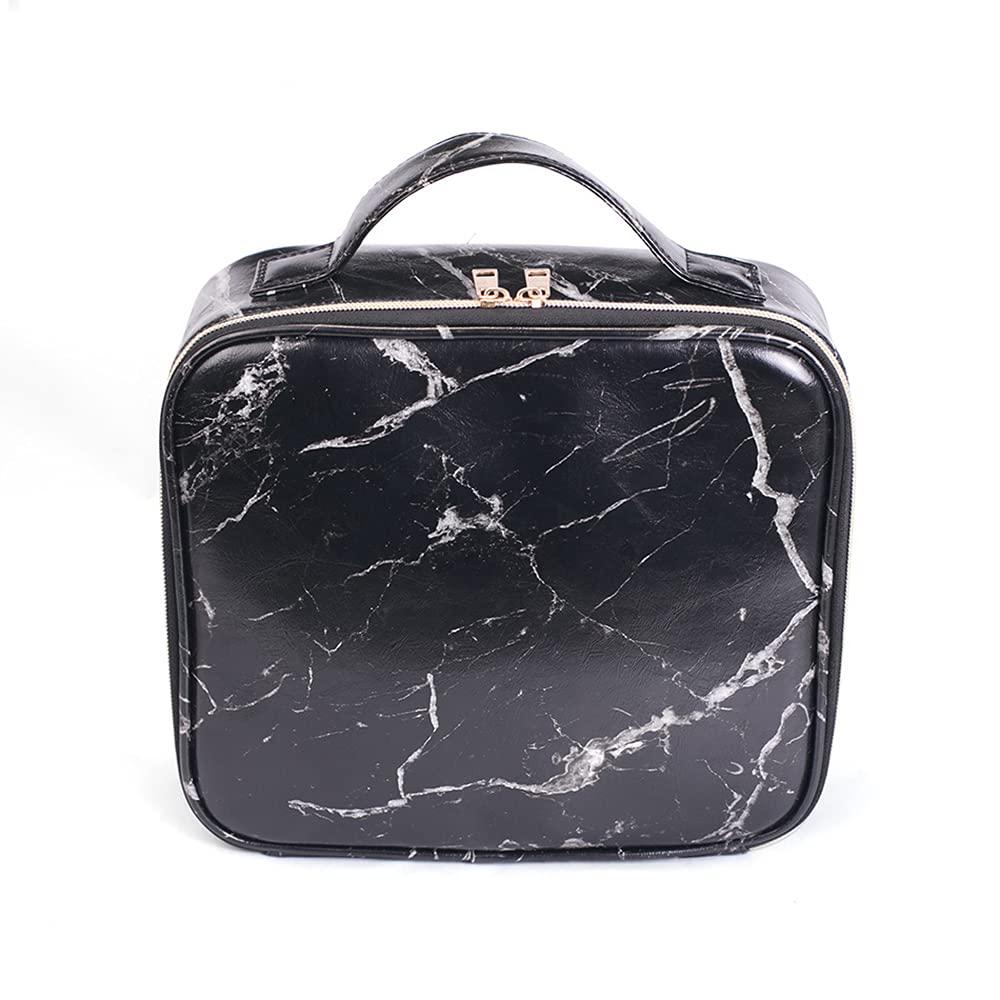 Professional Laser Makeup Train Case - Adjustable Cosmetic Organizer Bag for Women | Travel Makeup Brush & Jewelry Storage | Perfect for Travel, Salon, and Home Use