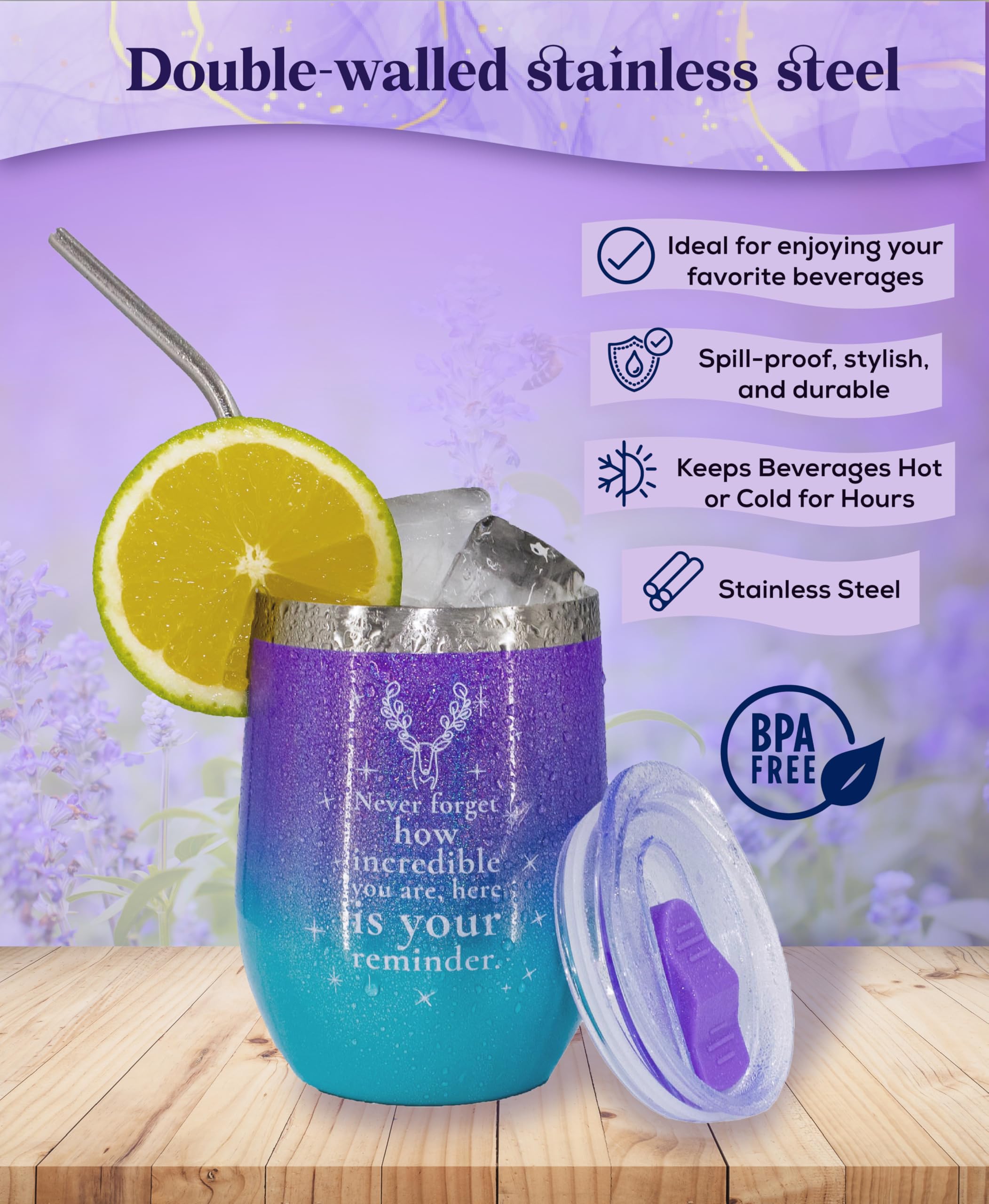 Lavender Spa Gift Set for Women - Relaxing Birthday, Valentine's Day & Anniversary Present for Girlfriend, Wife - Perfect for Self-Care, Romantic Gifts & Stress Relief
