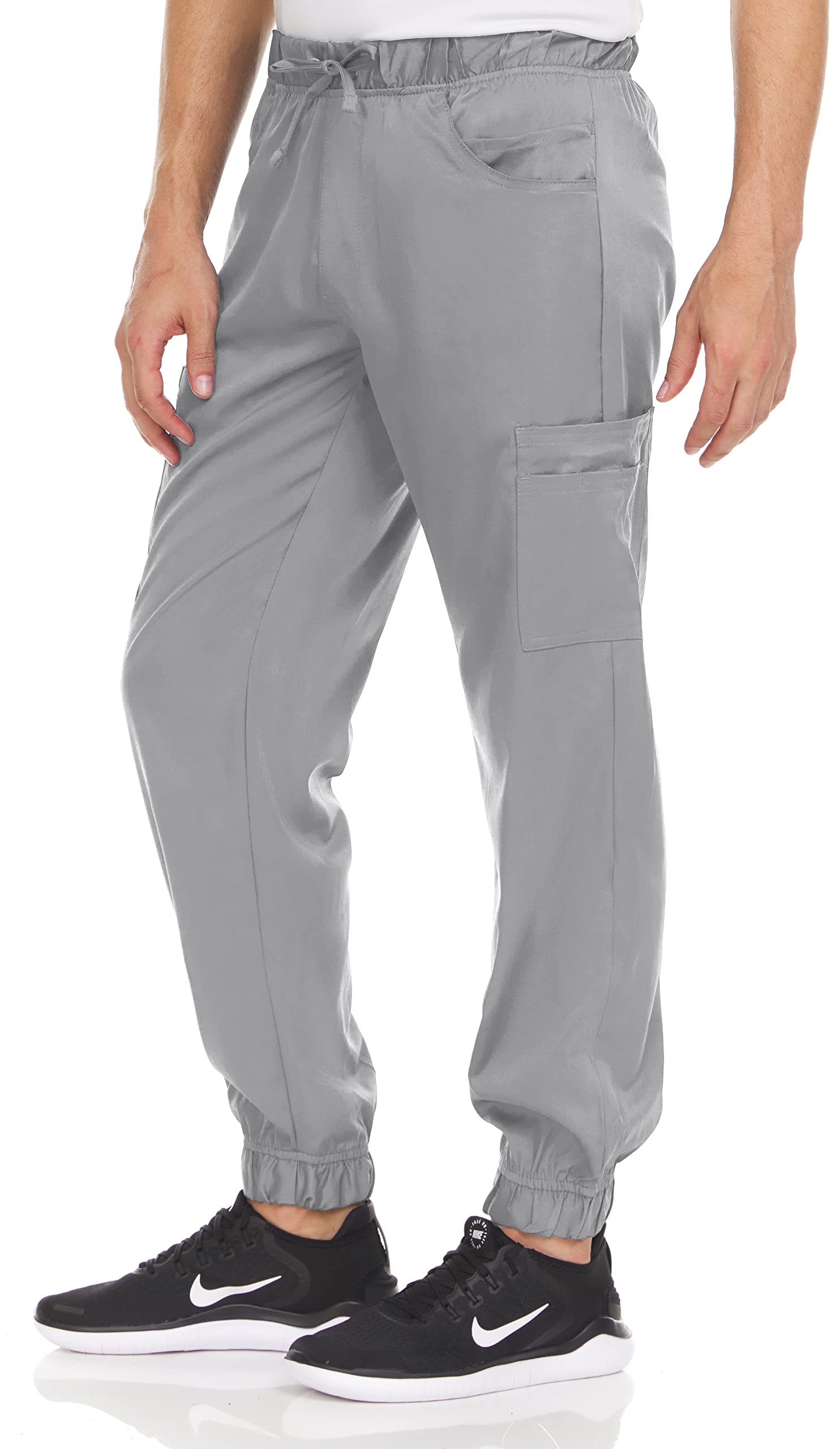 MediChic Men's Stretch Scrub Jogger Pants with 6 Pockets - 8+ Color Options | Comfortable Medical Scrubs for Doctors, Nurses & Healthcare Professionals