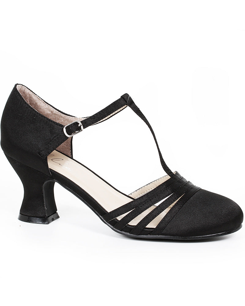 20s Black Lucille Women's High Heels - Elegant Vintage Style Pumps for Parties, Weddings & Evening Events