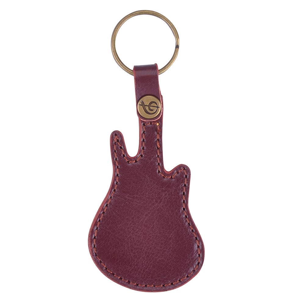 Premium Leather Guitar Pick Holder Keychain - Compact Plectrum Case with 5 Guitar Picks Included (Coffee Brown) - Perfect for Musicians, Guitarists & Travel Accessories