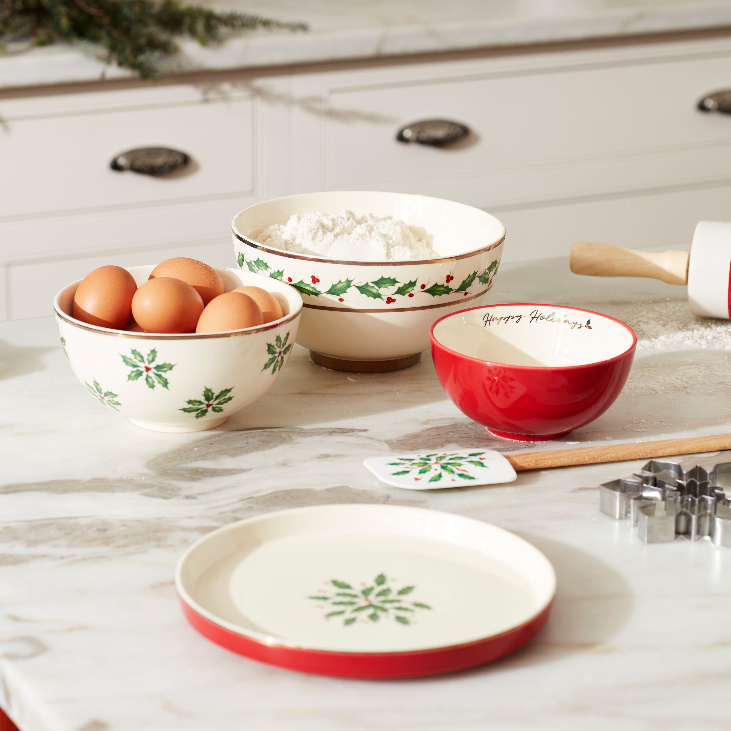8-Piece Nesting Dinnerware Set for Holiday & Everyday Use - Space-Saving Dishware for Parties, Camping & Small Kitchens