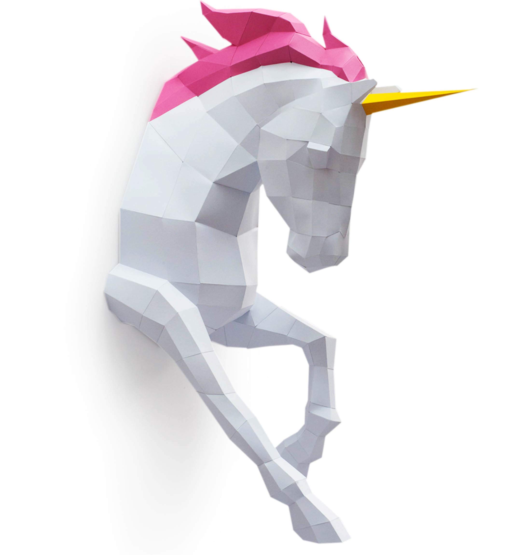 DIY 3D Papercraft Unicorn XL Trophy Kit - Pre-Cut Puzzle Set for Adults, 300GSM Cardboard Model Craft for Home Decor & Office Display | Creative Gift Idea for Paper Sculpture Enthusiasts