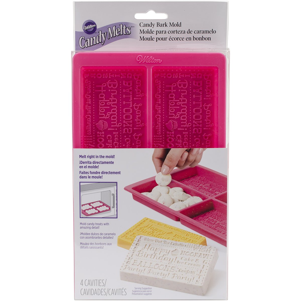 Wilton Birthday Bark Silicone Candy Mold - Pink | DIY Chocolate & Candy Making Mold for Birthday Parties, Baby Showers & Holiday Treats