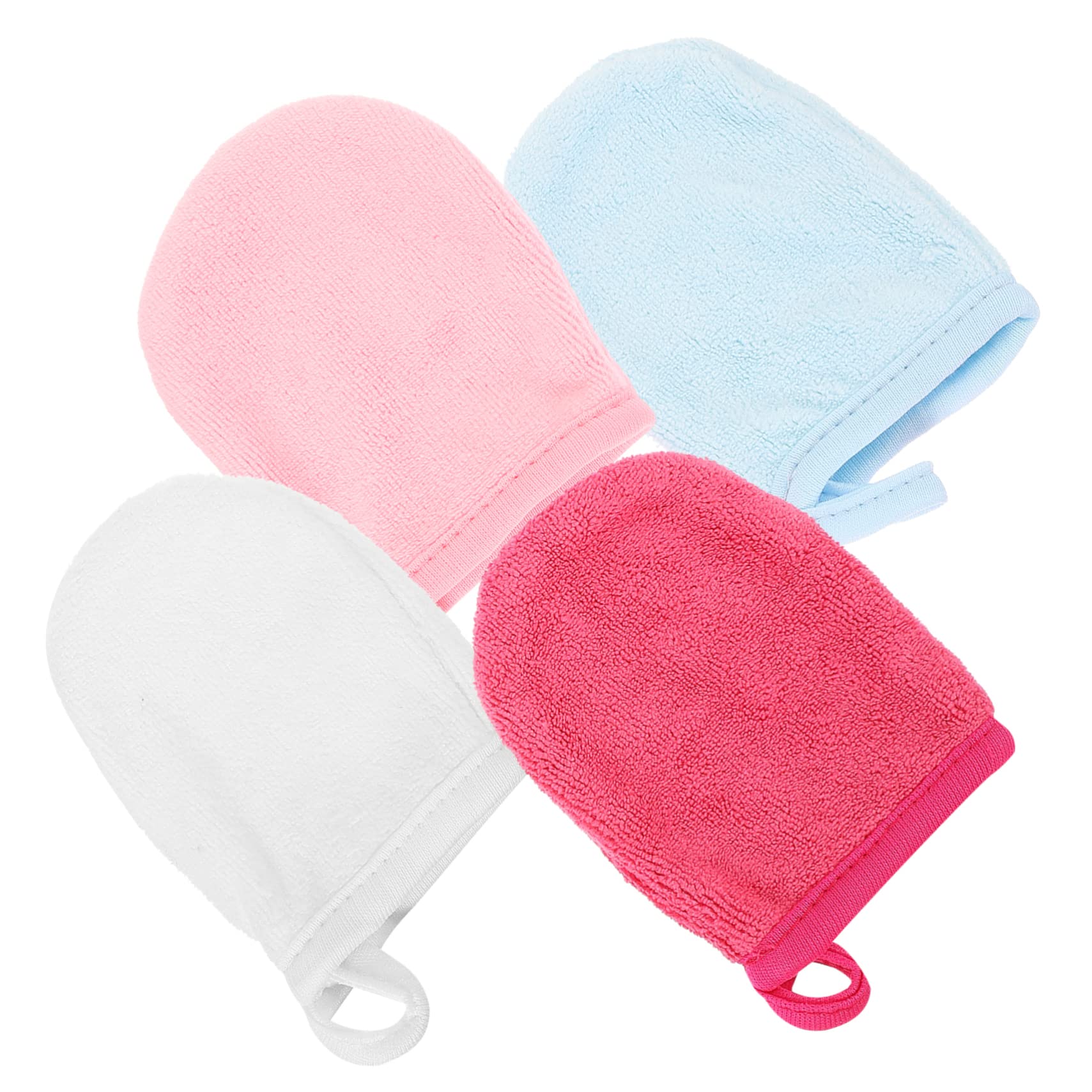 20 Pcs Reusable Makeup Remover Towels - Soft Cleansing Fingertip Cloths for Gentle Face Makeup Removal, Washable Fiber Mitts for Daily Skincare & Travel Use