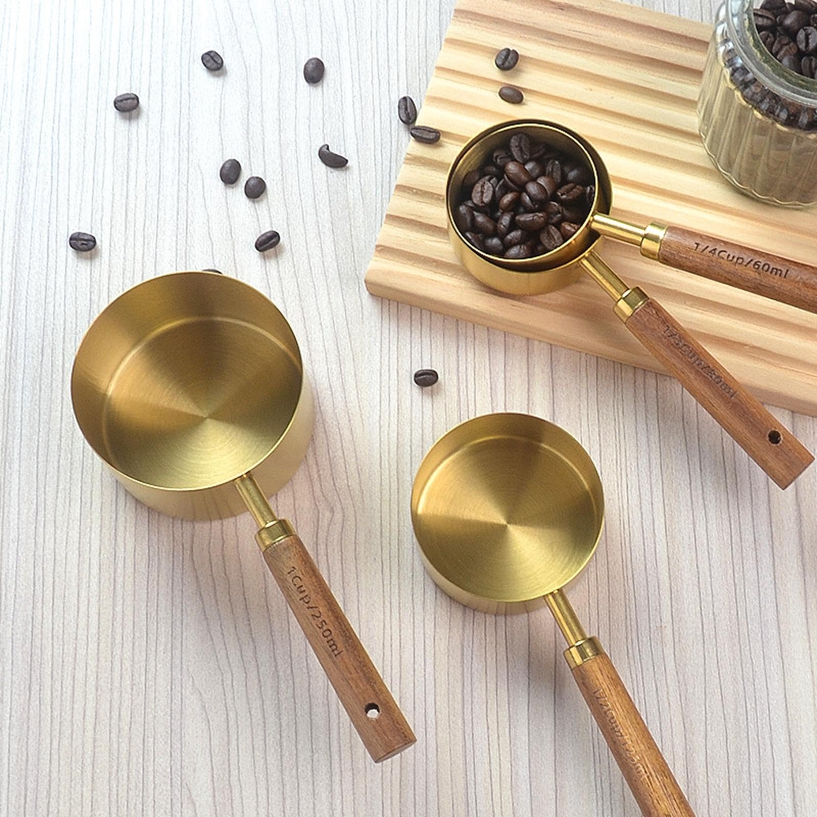 8-Piece Measuring Cups and Spoons Set for Baking & Cooking - Stainless Steel CALANDIS® Measuring Tools for Oil, Nuts, Dry & Liquid Ingredients | Perfect for Home Kitchen, Baking Recipes & Meal Prep