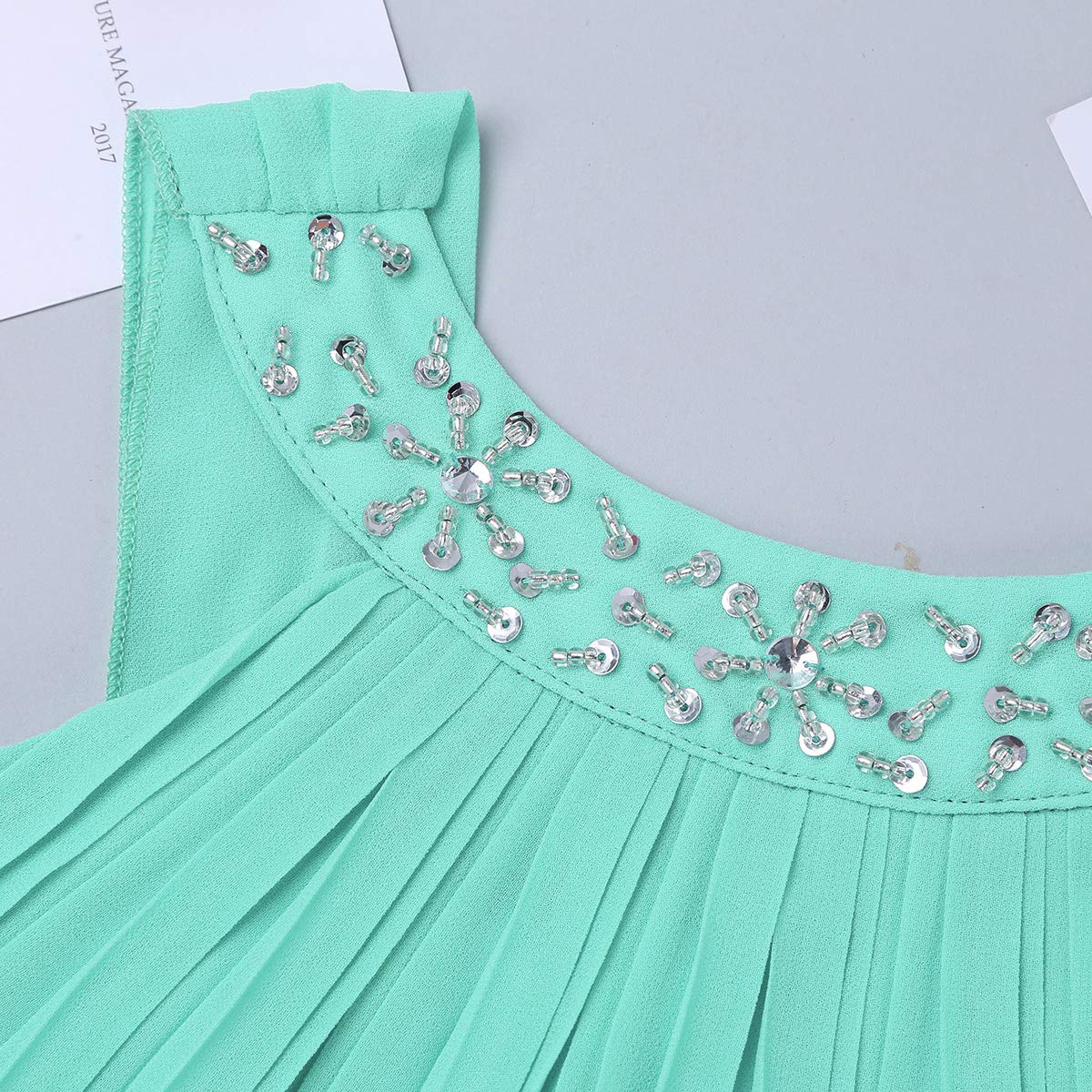 **Flower Girl Dresses for Weddings - Sleeveless Chiffon Halter Bridesmaid Gown for Kids Birthday Party & Formal Events**    *Perfect for weddings, birthday parties, baptisms, and other special occasions!*