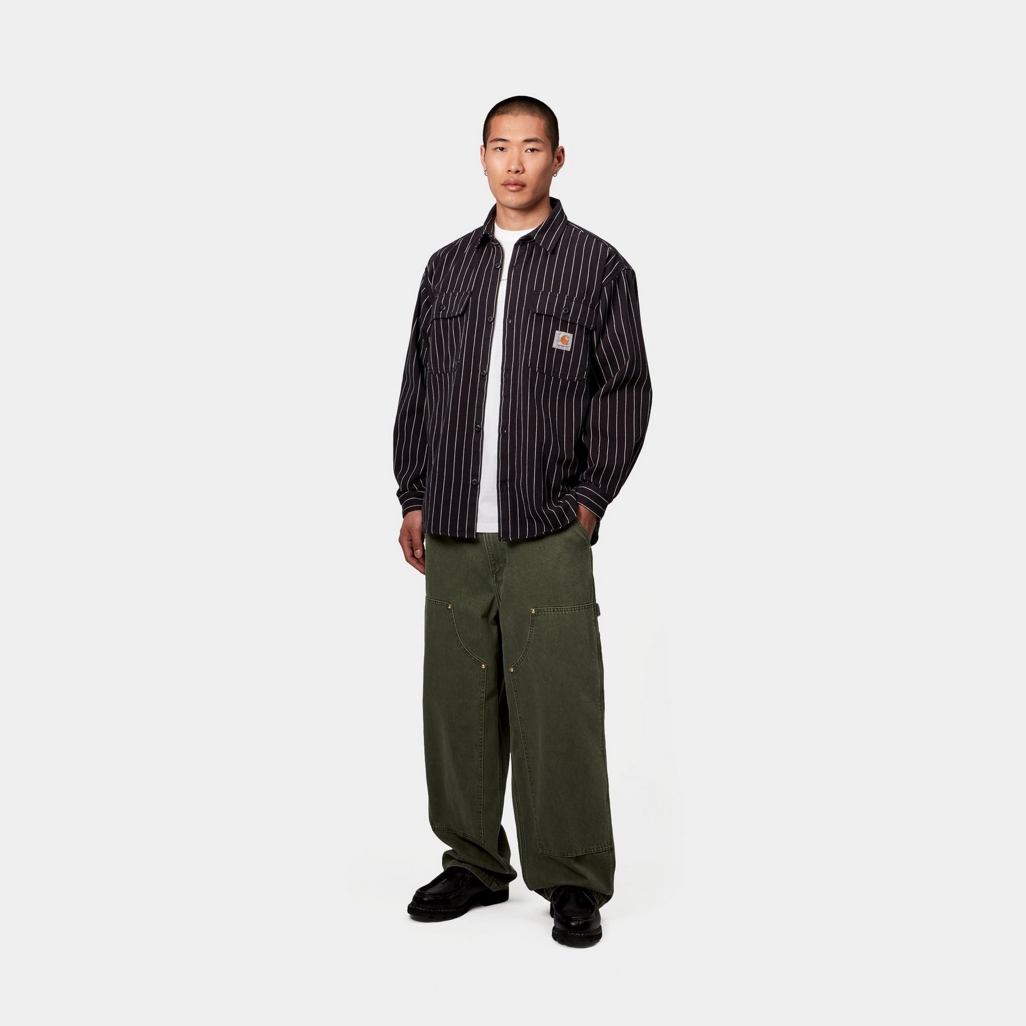Hendry Shirt Jacket for Men - Black & Wax Seaton Stripe | Lightweight Casual Overshirt | Perfect for Outdoor Adventures, Workwear & Street Style Fashion