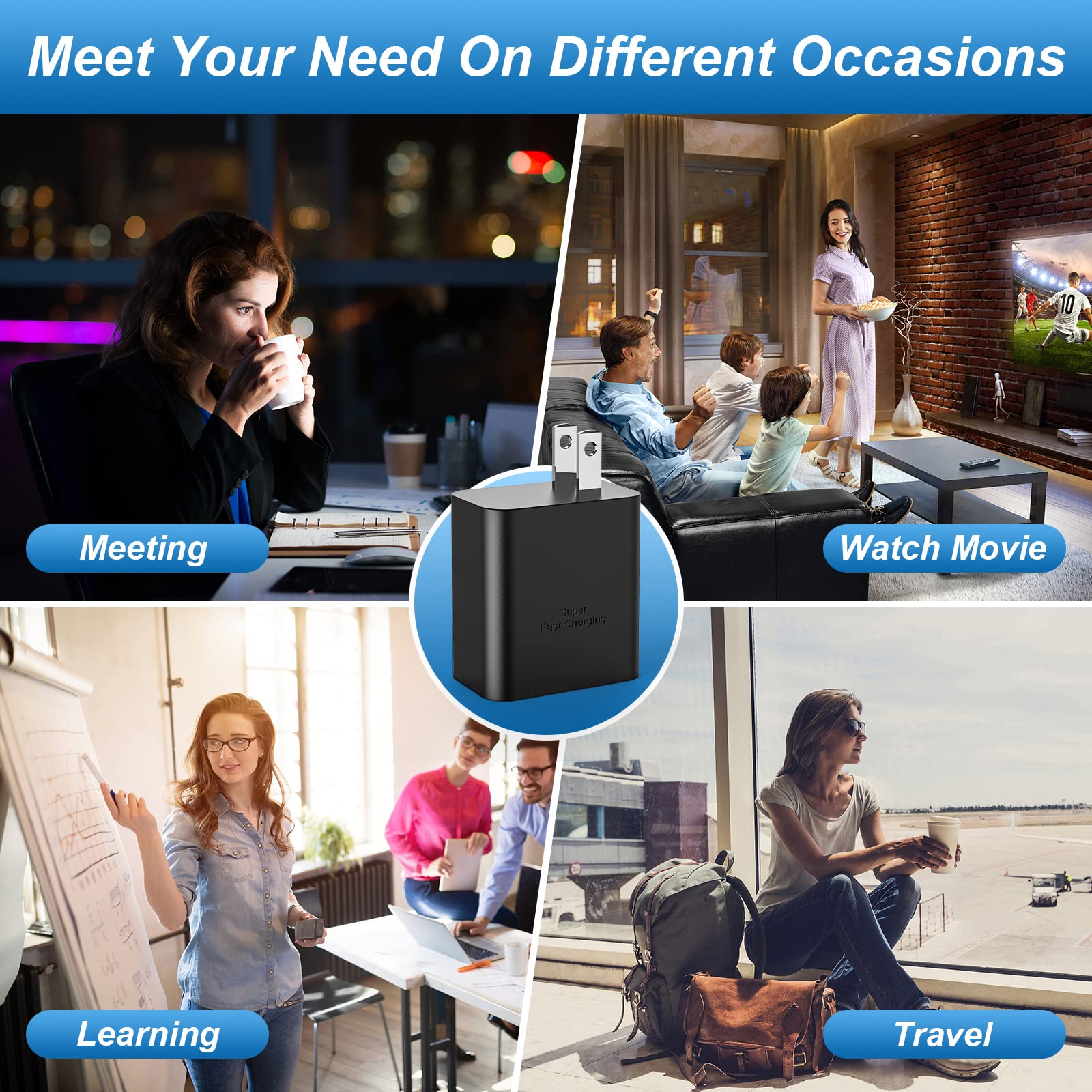 45W USB C Fast Charger Block with 6FT Cable - 2Pack Super Fast Charging for Samsung Galaxy S23 Ultra/S23+/S23/S22 Ultra/S22+/S22/Note 10/Note 20 - Perfect for Travel, Home & Office Use