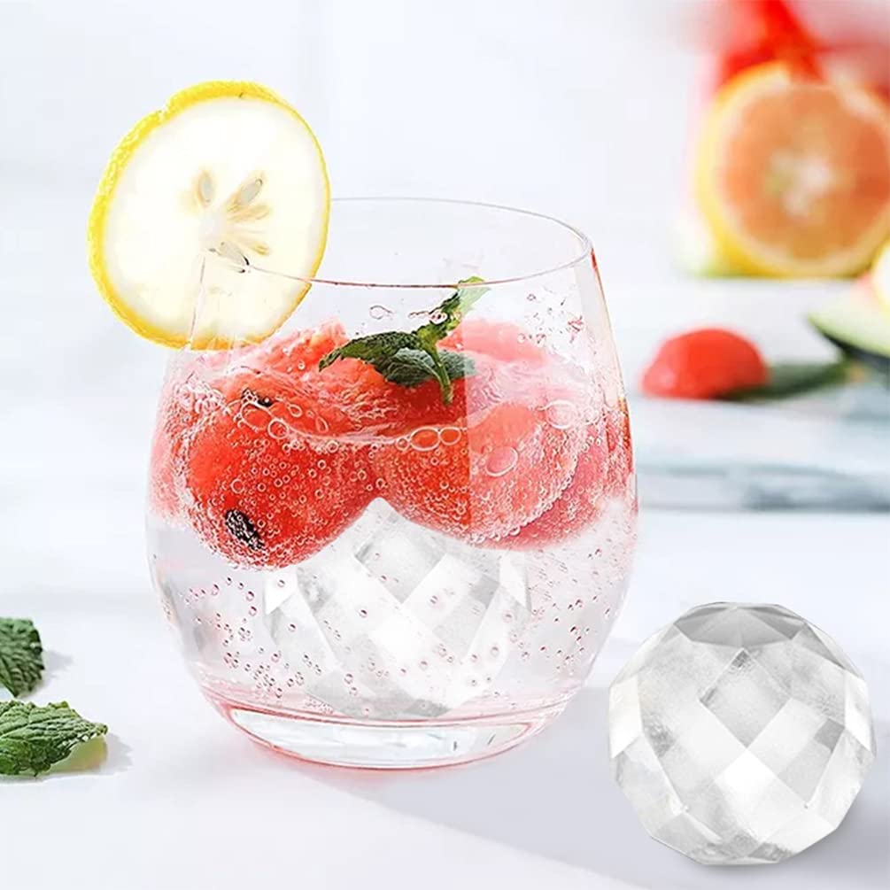 2pcs Silicone Ice Cube Trays - Reusable Ball Ice Molds for Whiskey & Cocktails - Perfect for Home Bars, Parties & Summer Drinks