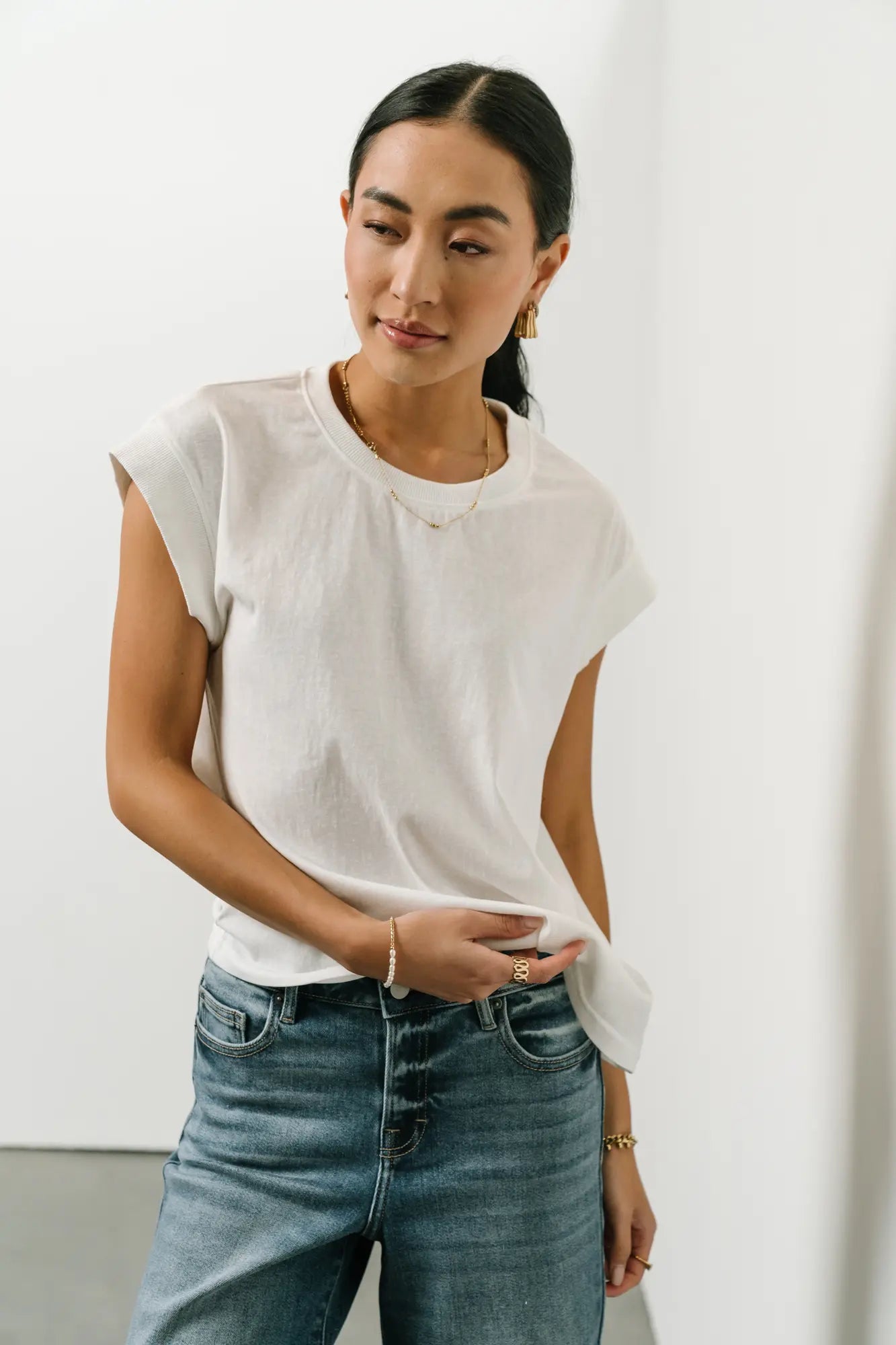 Arlo Women's Fashion Top in White - Soft & Comfortable Blouse for Casual Wear, Office, and Date Night Outfits