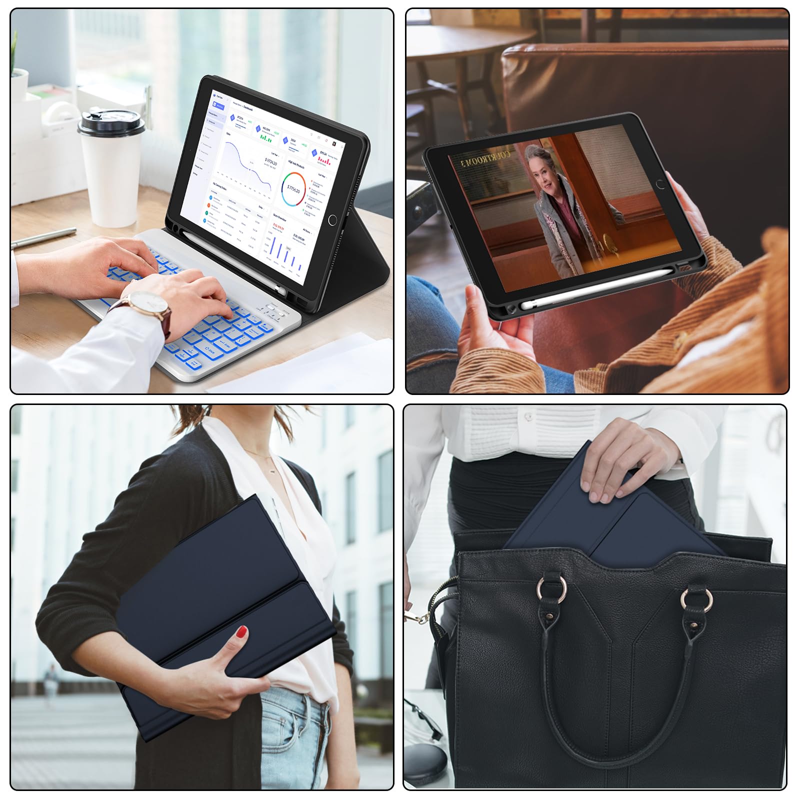 BORIYUAN Backlit Detachable Keyboard Case for iPad 9th/8th/7th Gen 10.2