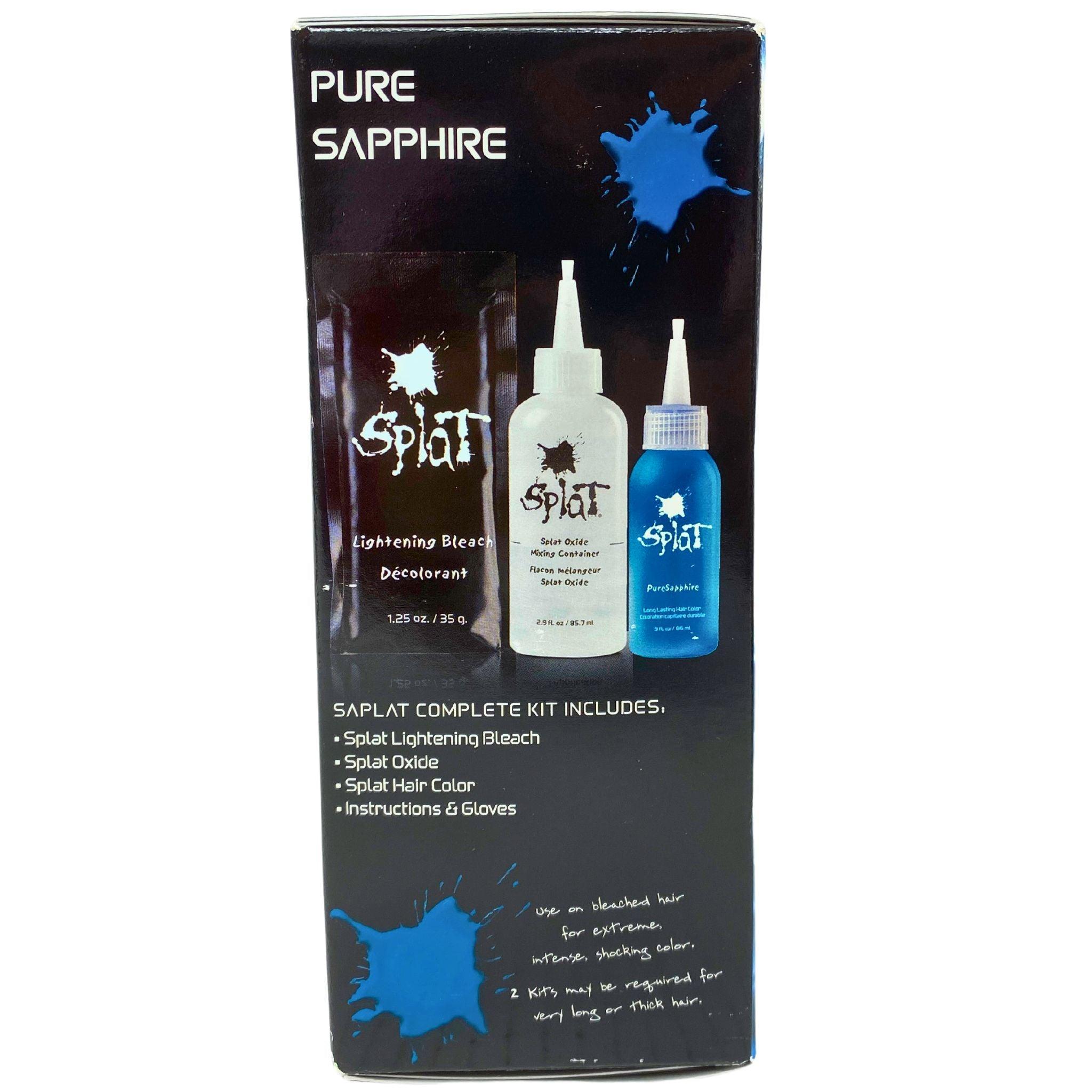 Splat Rebellious Colors Pure Sapphire Long-Lasting Bold Hair Dye - 50 Pack for Vibrant DIY Hair Coloring at Home or Salon
