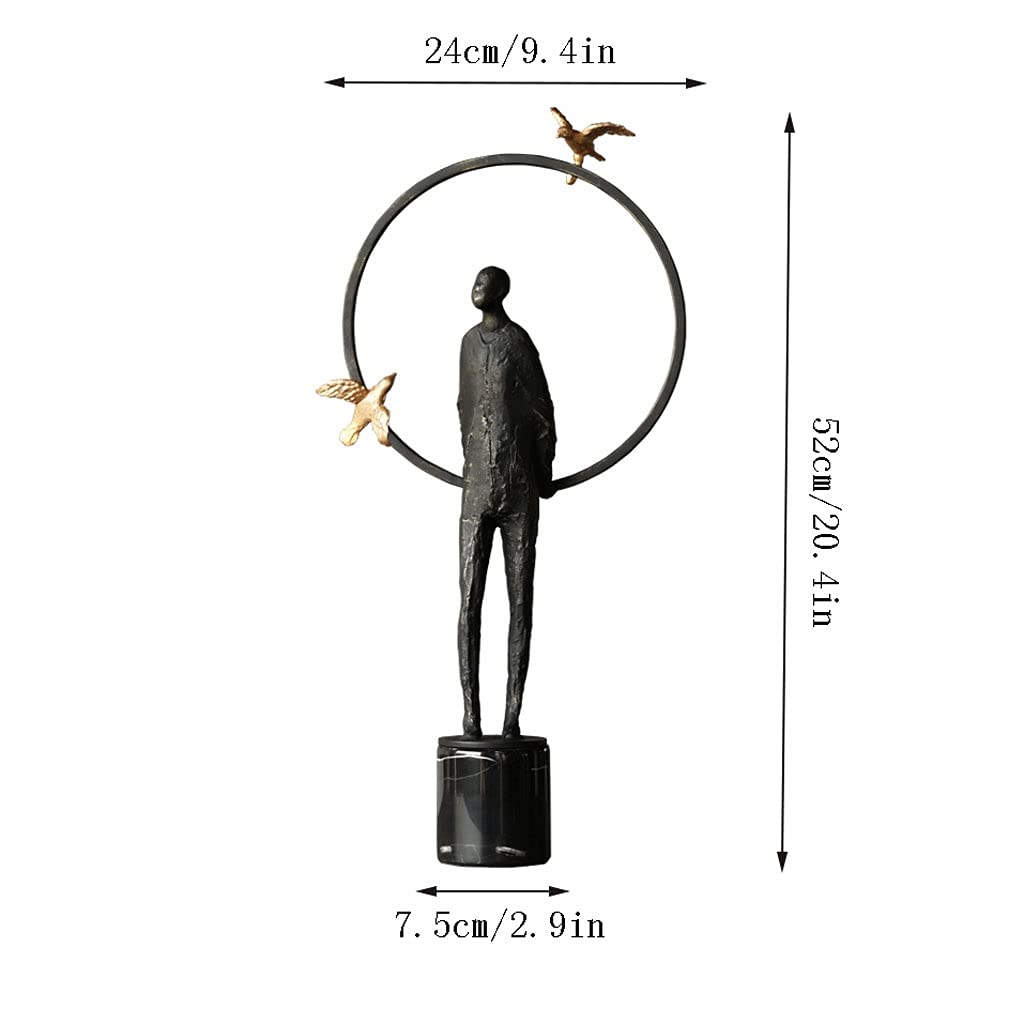 Jinyi2016SHOP Cast Iron Character Sculpture - Unique Desktop Decor for Living Room, Office & Home | Creative Art Gift Idea for Housewarming, Birthday & Holidays