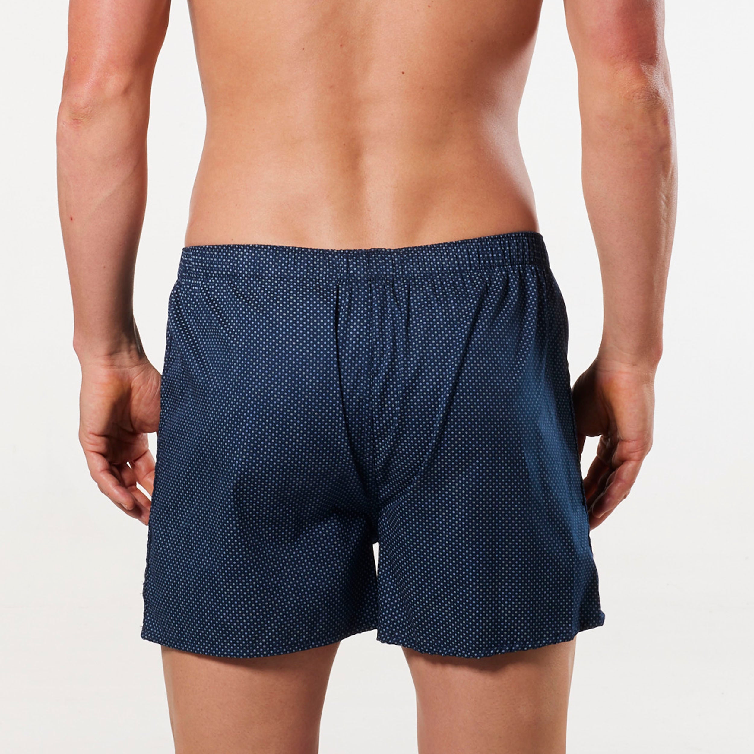 Men's Coby Printed Cotton Boxer Shorts - Navy Blue Underwear for Sleep & Lounge | Soft Breathable Comfort