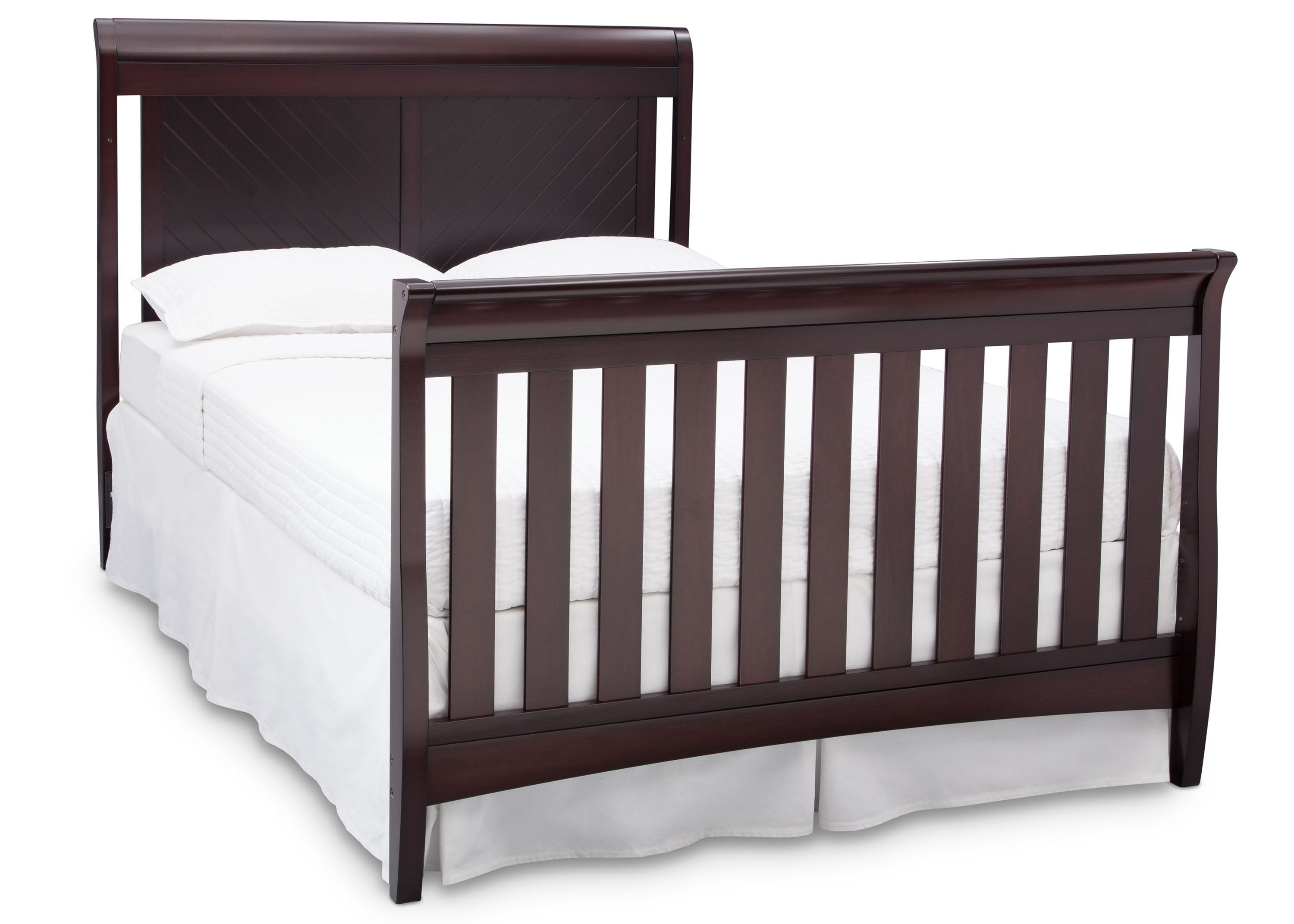 Bennington Elite Sleigh 4-in-1 Convertible Crib - White Nursery Furniture for Baby & Toddler | Converts to Daybed, Toddler Bed & Full-Size Bed | Perfect for Nursery, Bedroom & Guest Room