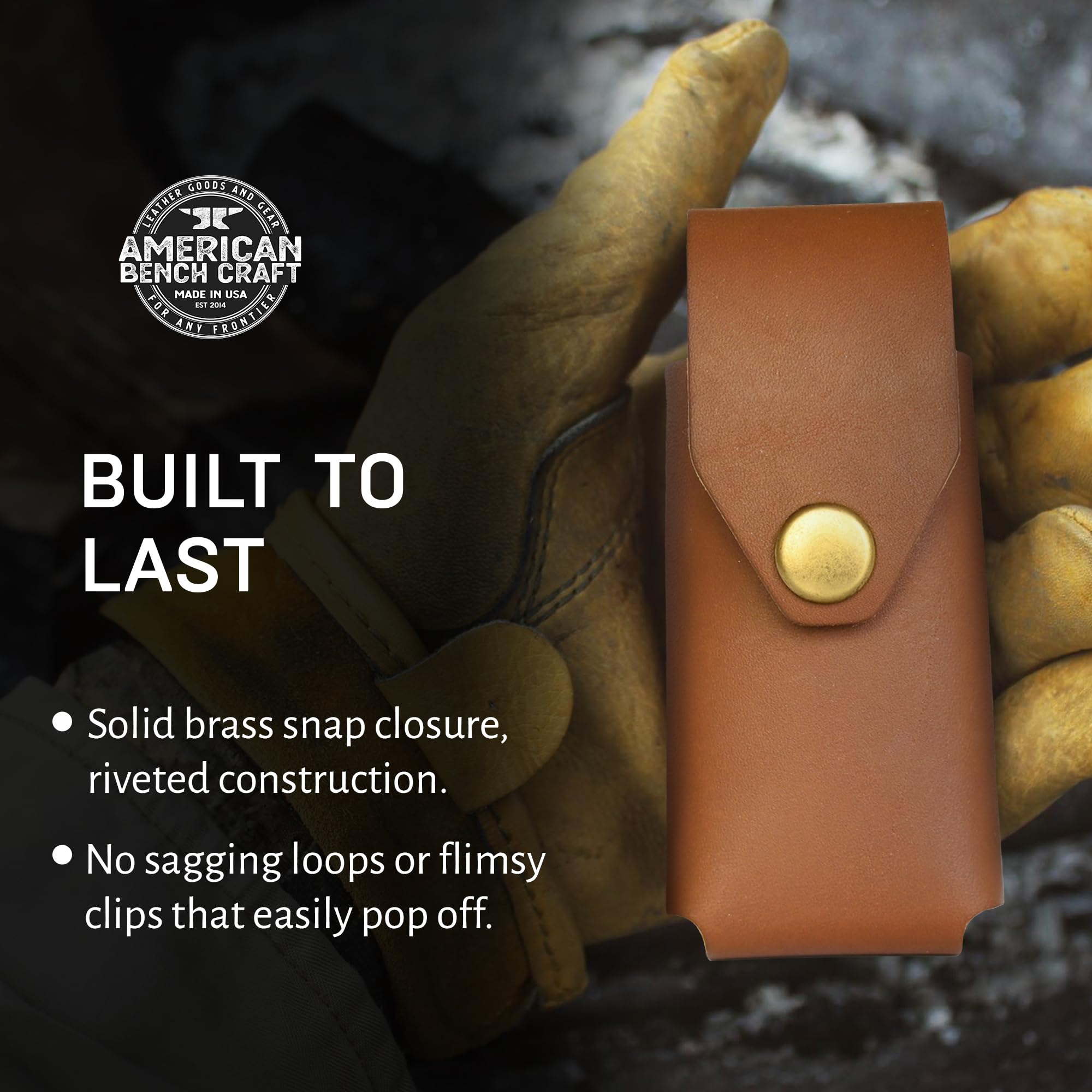 Premium Full Grain Leather Multitool Sheath for Leatherman Surge, Super Tool 300 & CORE - Heavy Duty Belt Holster with Solid Brass Rivets - Durable Tan Leather Tool Holder for Camping, Hiking & Outdoor Adventures - Best Belt Accessories for Men