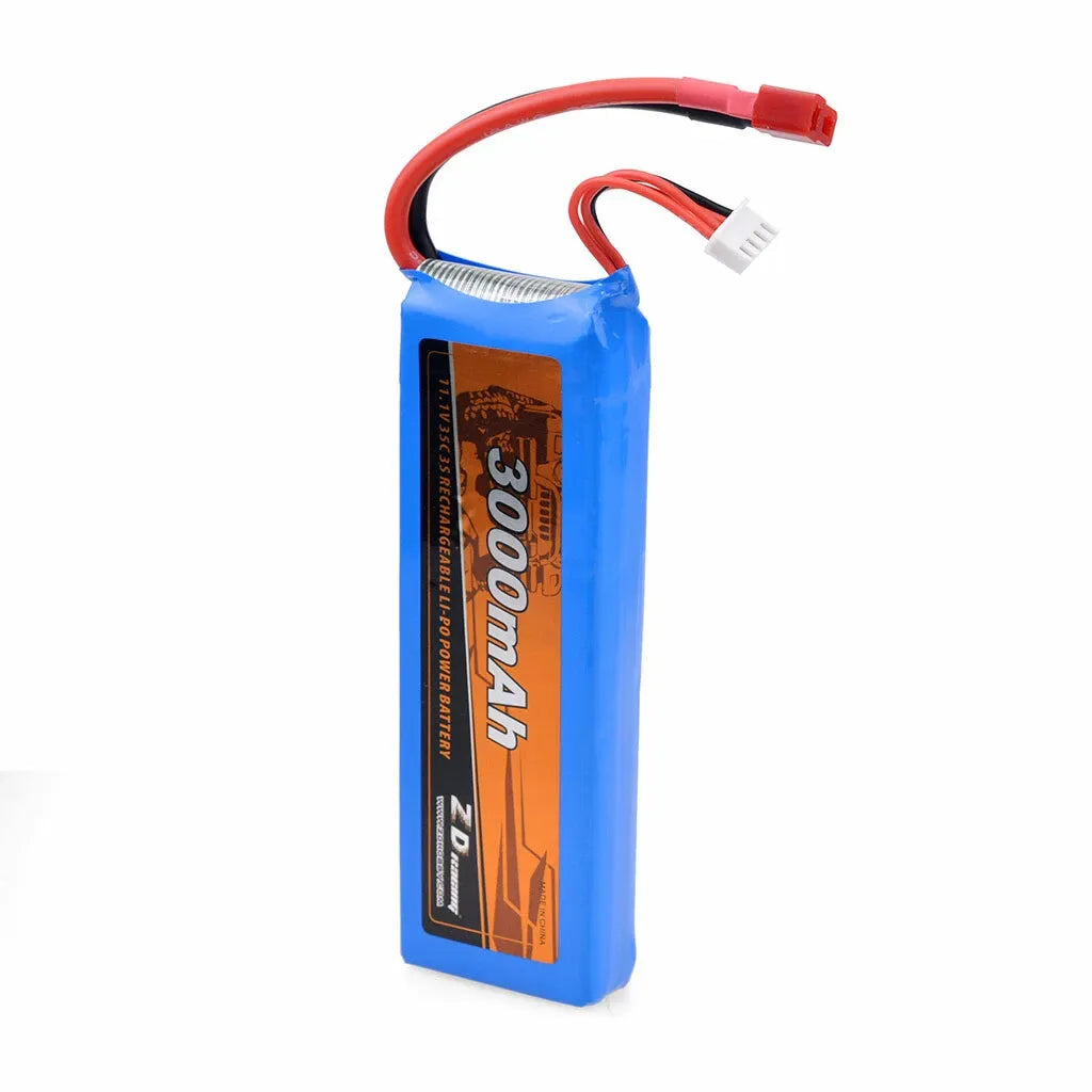 ZD Racing 11.1V 3000mAh 35C 3S Lipo Battery with T Plug for 1/10 RC Cars, Trucks & Vehicles - Perfect for Off-Road Bashing, Racing & Crawling