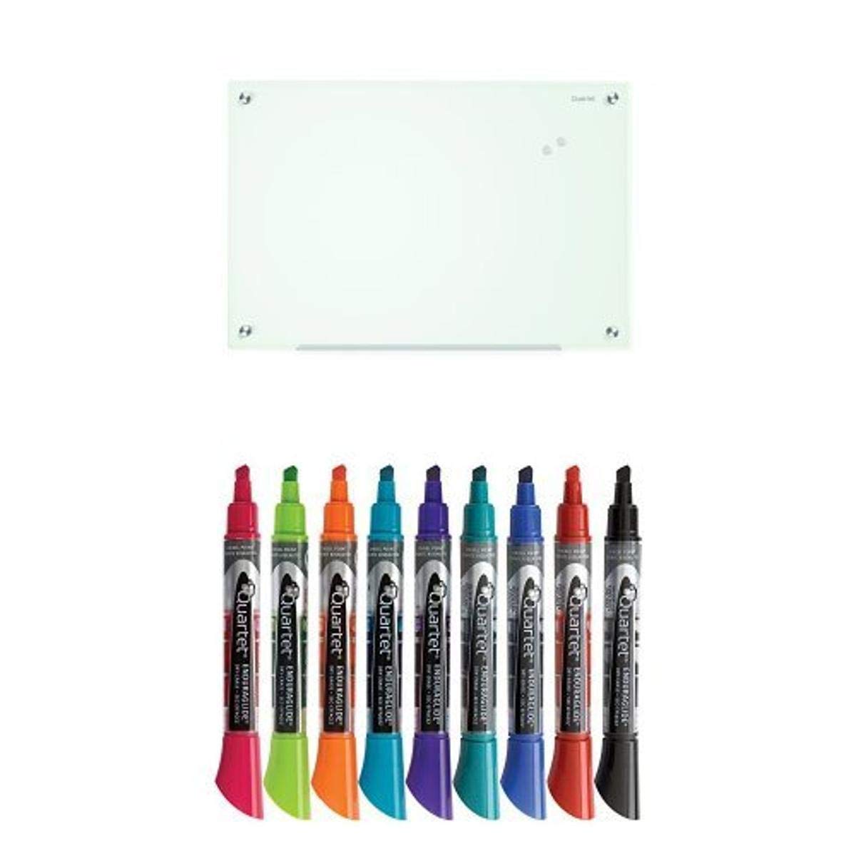 Quartet G4836W 4' x 3' Magnetic Glass Whiteboard - Frameless Dry Erase Board with Infinity Edge, White Surface - Includes Dry Erase Markers - Perfect for Office, Classroom & Home Use