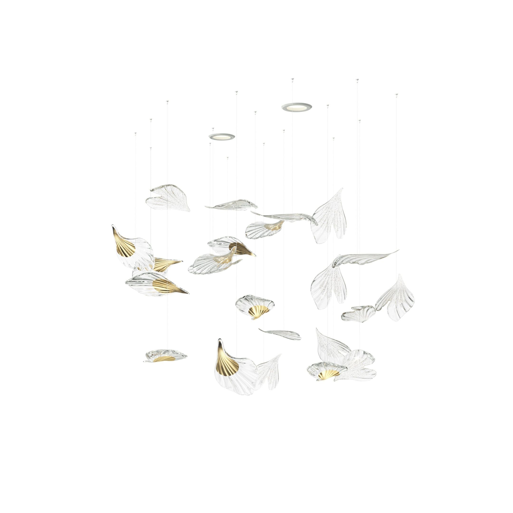 Breezeleaf Crystal Chandelier - Elegant Modern Ceiling Light Fixture for Dining Room, Living Room, Bedroom | Energy Efficient LED Lighting | Perfect for Home Decor & Wedding Venues