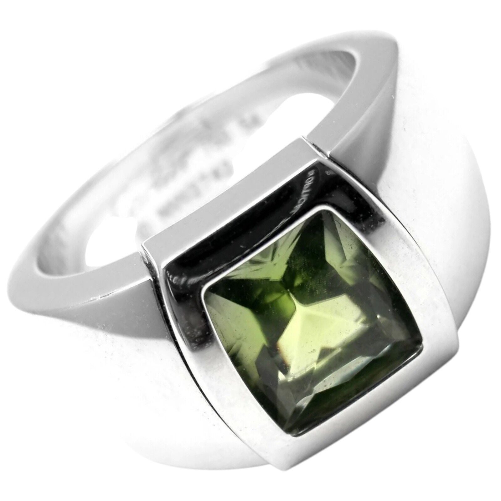 Authentic Cartier La Dona 18k White Gold Peridot Ring with Box & Certificate - Luxury Jewelry for Women, Perfect for Anniversaries, Weddings & Special Occasions