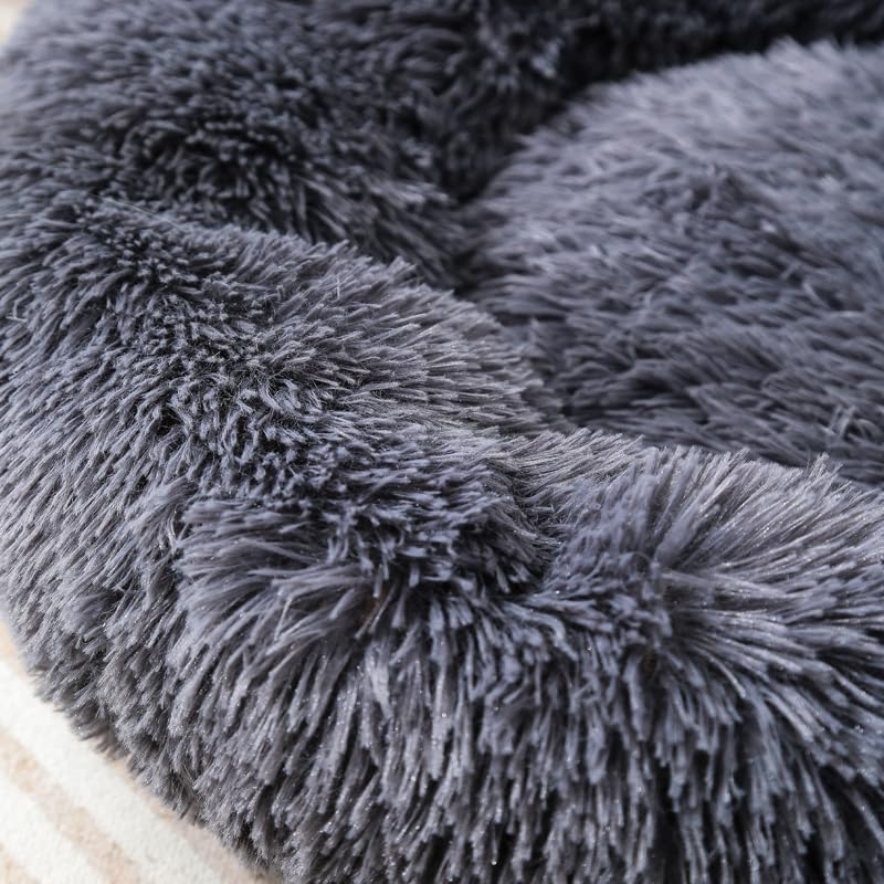 Cozy Donut Pet Bed for Small Dogs & Cats Under 7lbs - Calming Round Bed for Puppies & Kittens