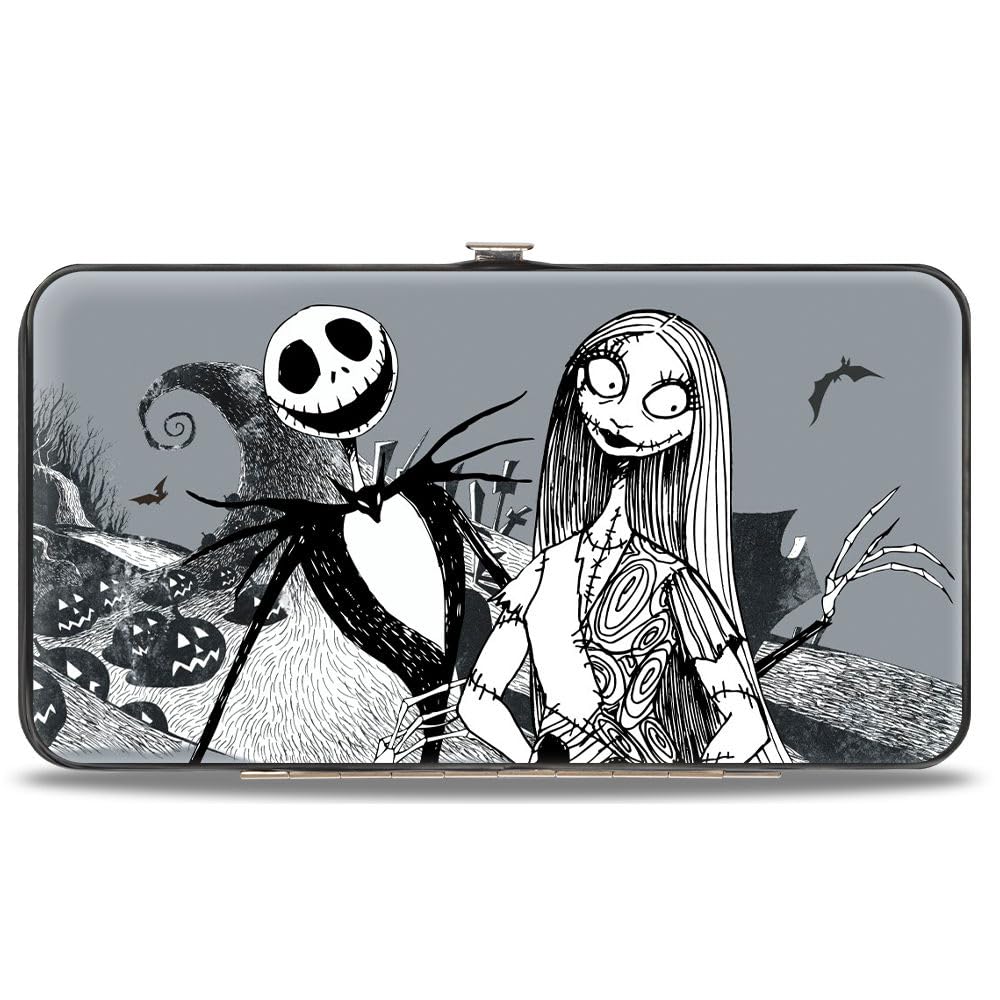 Buckle-Down Women's Hinge Wallet - Nightmare Before Christmas Themed Slim Bifold Wallet for Everyday Use, Gift & Travel Accessories