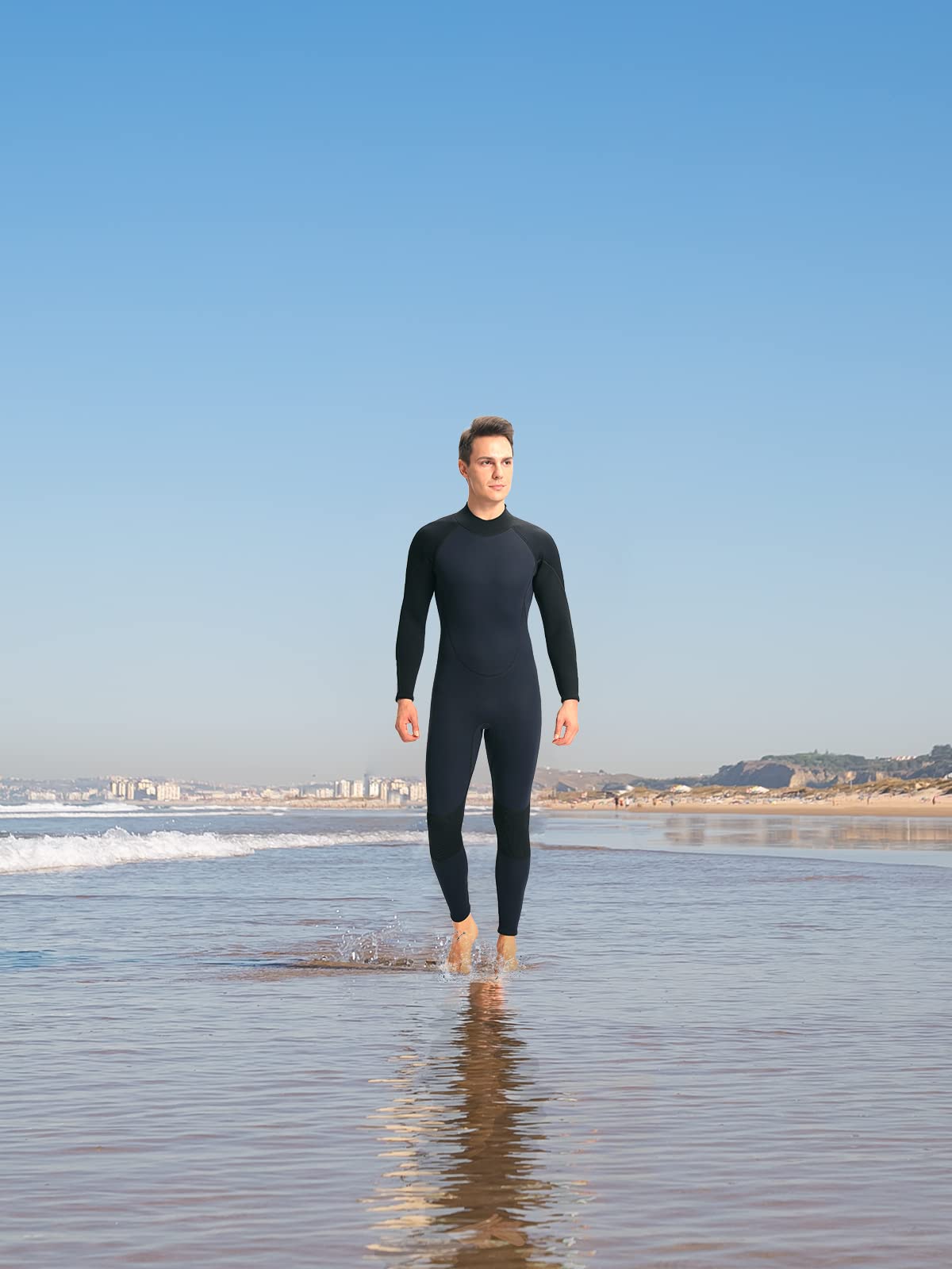 FLEXEL One Piece Full Body Wetsuit for Men & Women - 3mm/3/2mm/5/4mm Neoprene Thermal Swimsuits - Cold Water Diving, Surfing, Swimming & Snorkeling Gear - Perfect for Ocean Adventures, Water Sports & Winter Swimming