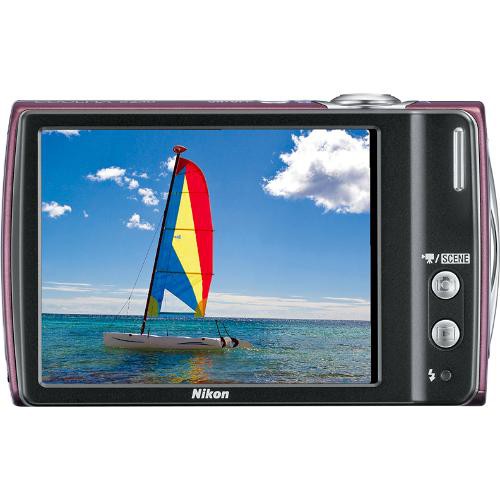 Nikon Coolpix S230 12.1MP Digital Camera with 3x Optical Zoom - Compact & Lightweight for Travel, Vlogging & Everyday Photography (Plum Color)