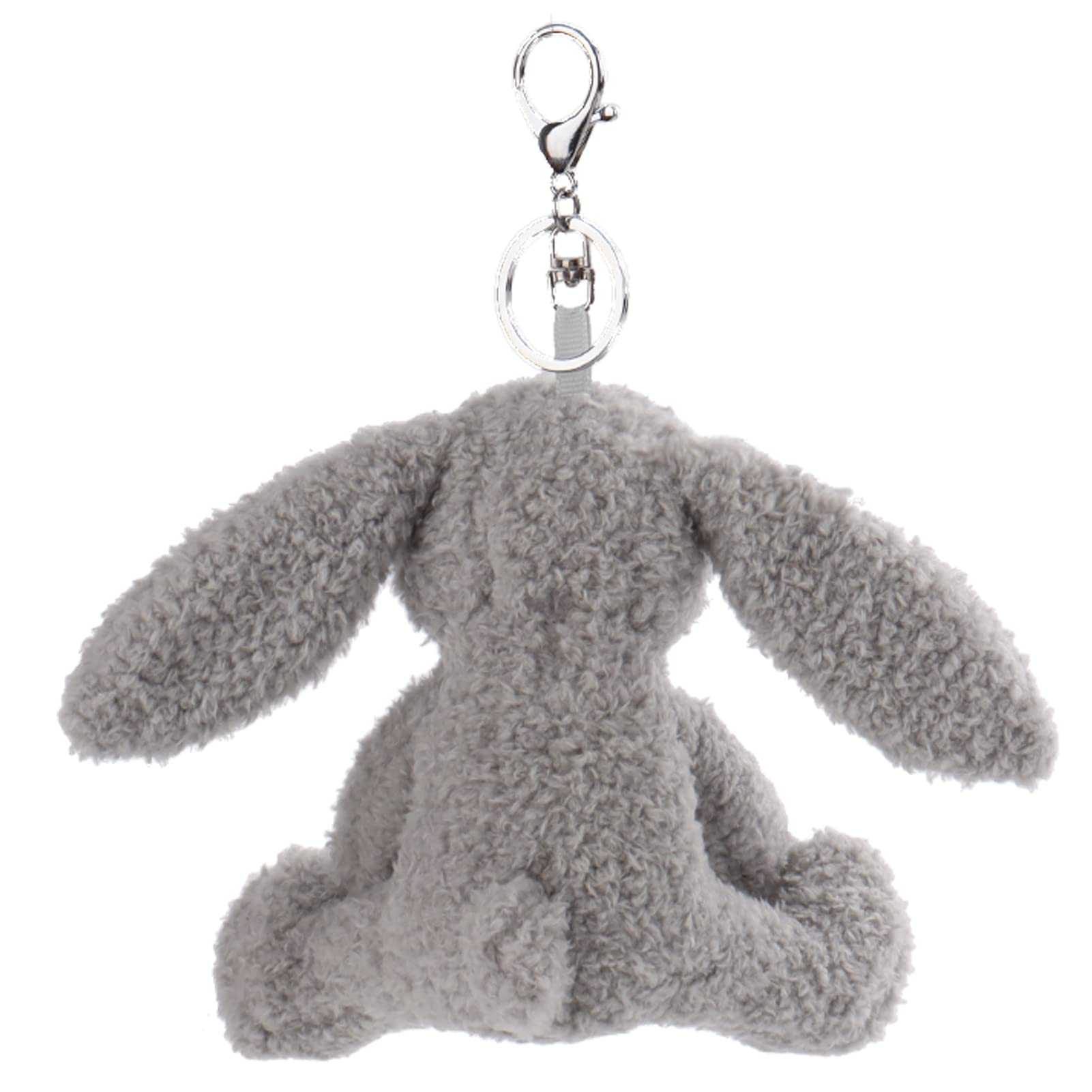 Soft Gray Bunny Rabbit Plush Stuffed Animal Keychain - Cute Apricot Lamb Toy for Kids (6 Inches) - Perfect for Bags, Purses, Backpacks & Handbags | Adorable Gift for Birthdays & Travel Accessories