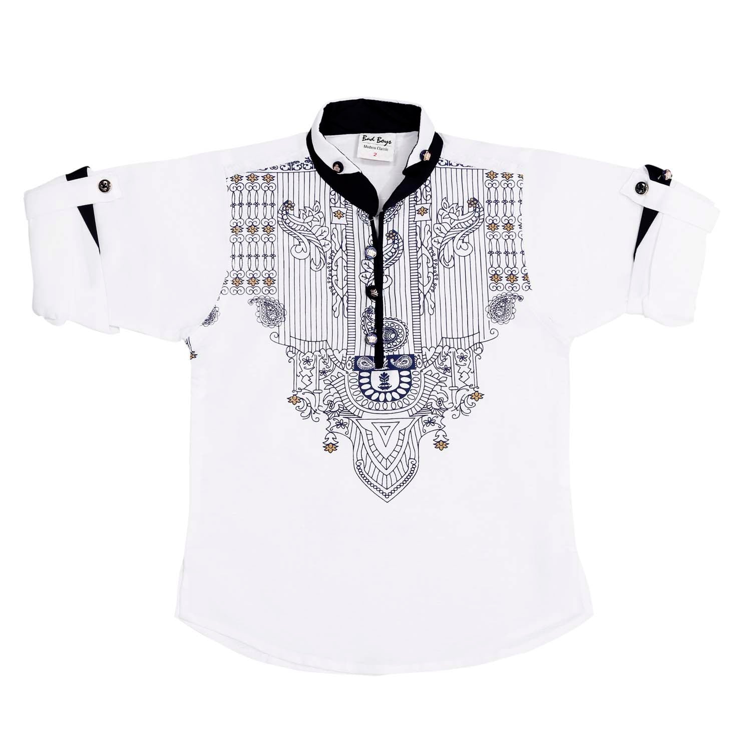 Stylish Indian Print Linen Kurta for Men | Premium Ethnic Wear by Bad Boys | Perfect for Festivals, Weddings & Casual Outings