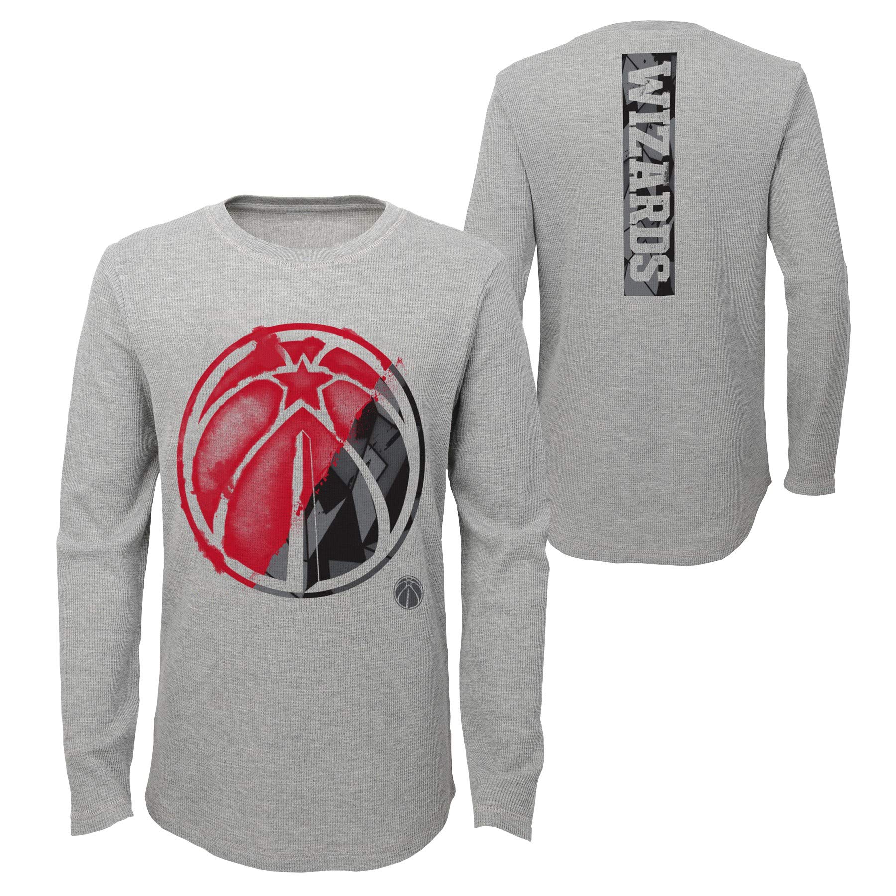 NBA Youth Boys (8-20) Black Long Sleeve Waffle Knit Thermal Shirt - Warm Winter Layering Tee for Basketball Fans & Casual Wear
