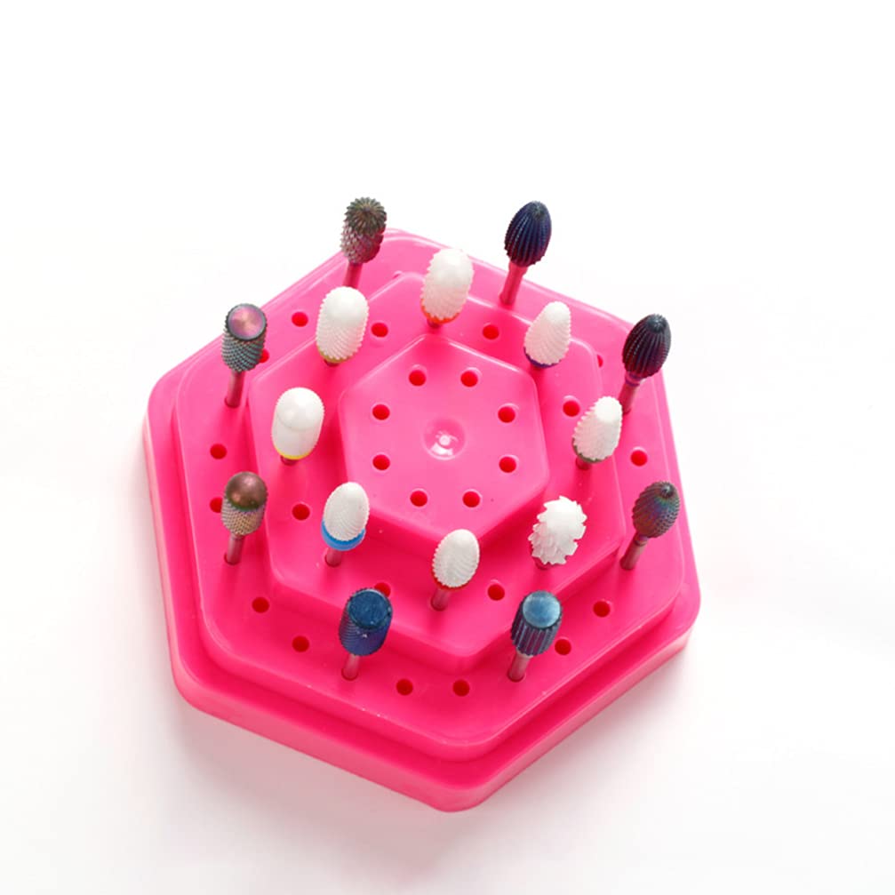 2-Piece Nail Drill Bits Organizer & Storage Box - Grinding Head Display Stand for Nail Drill Accessories - Perfect for Salon, Home Manicure & Nail Art Professionals