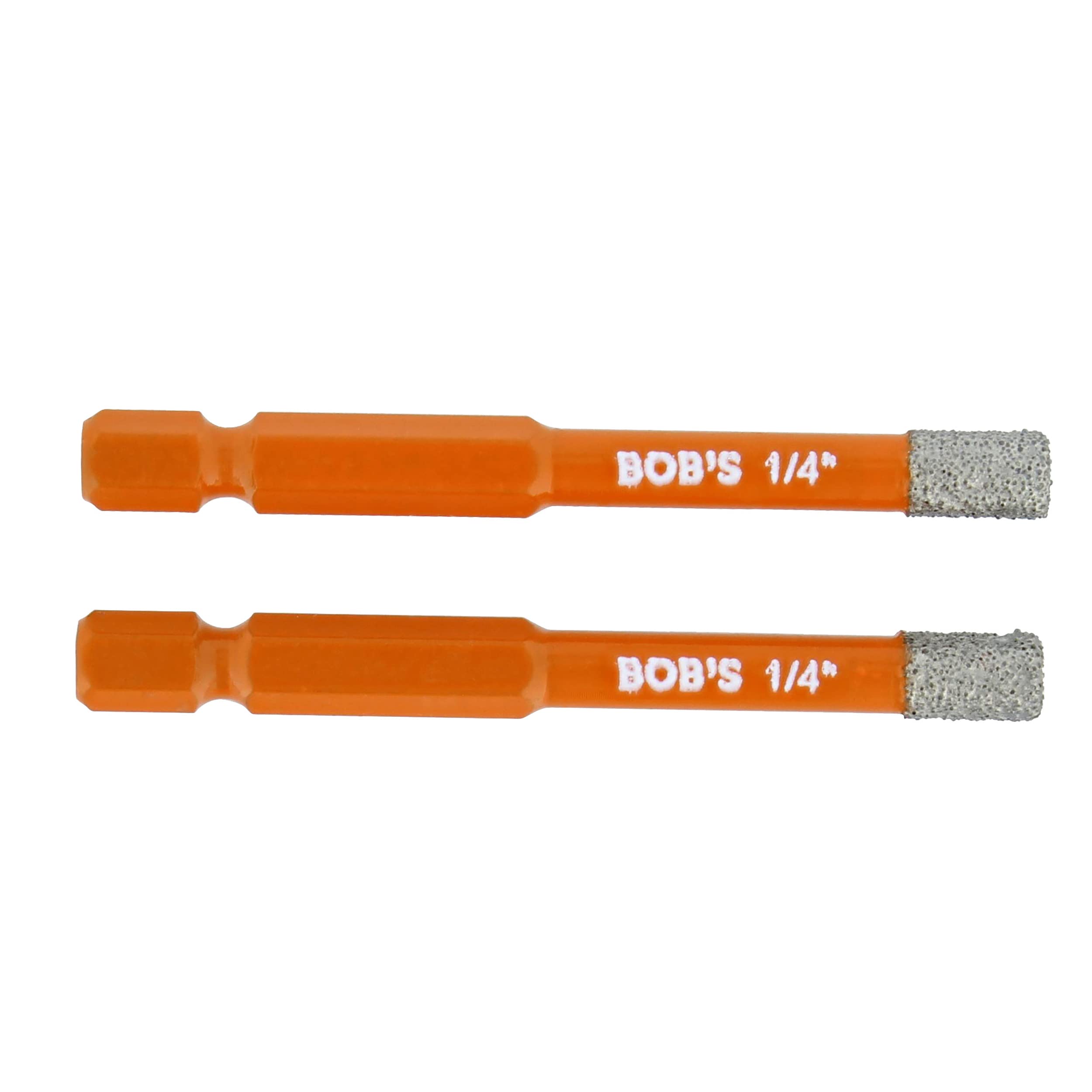 BISupply 2pc 1/4in (6mm) Dry Diamond Drill Bits Set - Quick Change Tile & Ceramic Drill Bits for Stone, Glass, Porcelain - Perfect for DIY Home Projects, Bathroom Renovations & Crafting