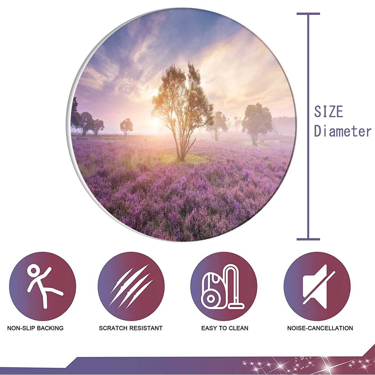 Waterproof 35 Inch Chair Mat for Office Desk - Scenic Prints Carpet Protector for Computer Chairs | Perfect for Home Office, Gaming & Workspace Floor Protection