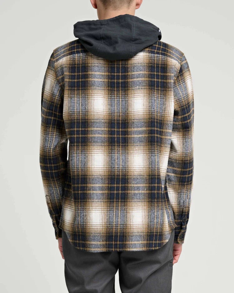 Salty Crew Check Flannel Hooded Shirt for Men - Warm & Stylish Plaid Shirt Jacket - Perfect for Outdoor Activities, Camping, and Casual Wear