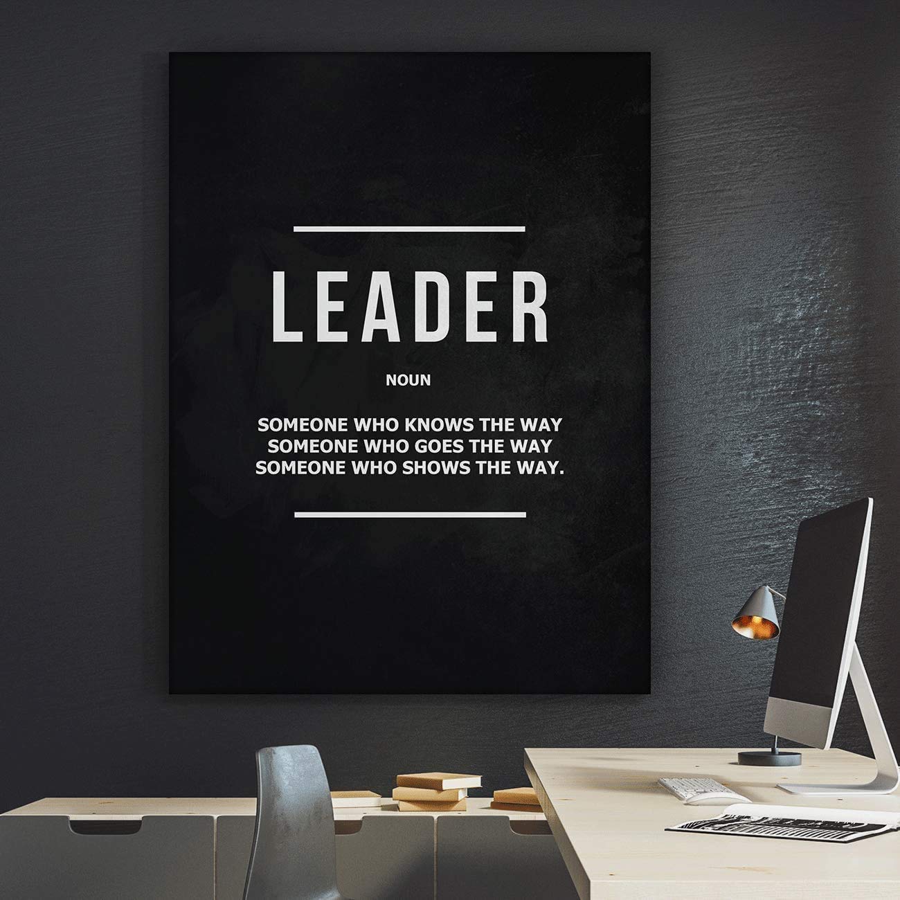 NATVVA Leadership Quote Canvas Art Print - Inspirational Wall Decor for Living Room & Bedroom - Framed Motivational Poster for Home & Office Decoration