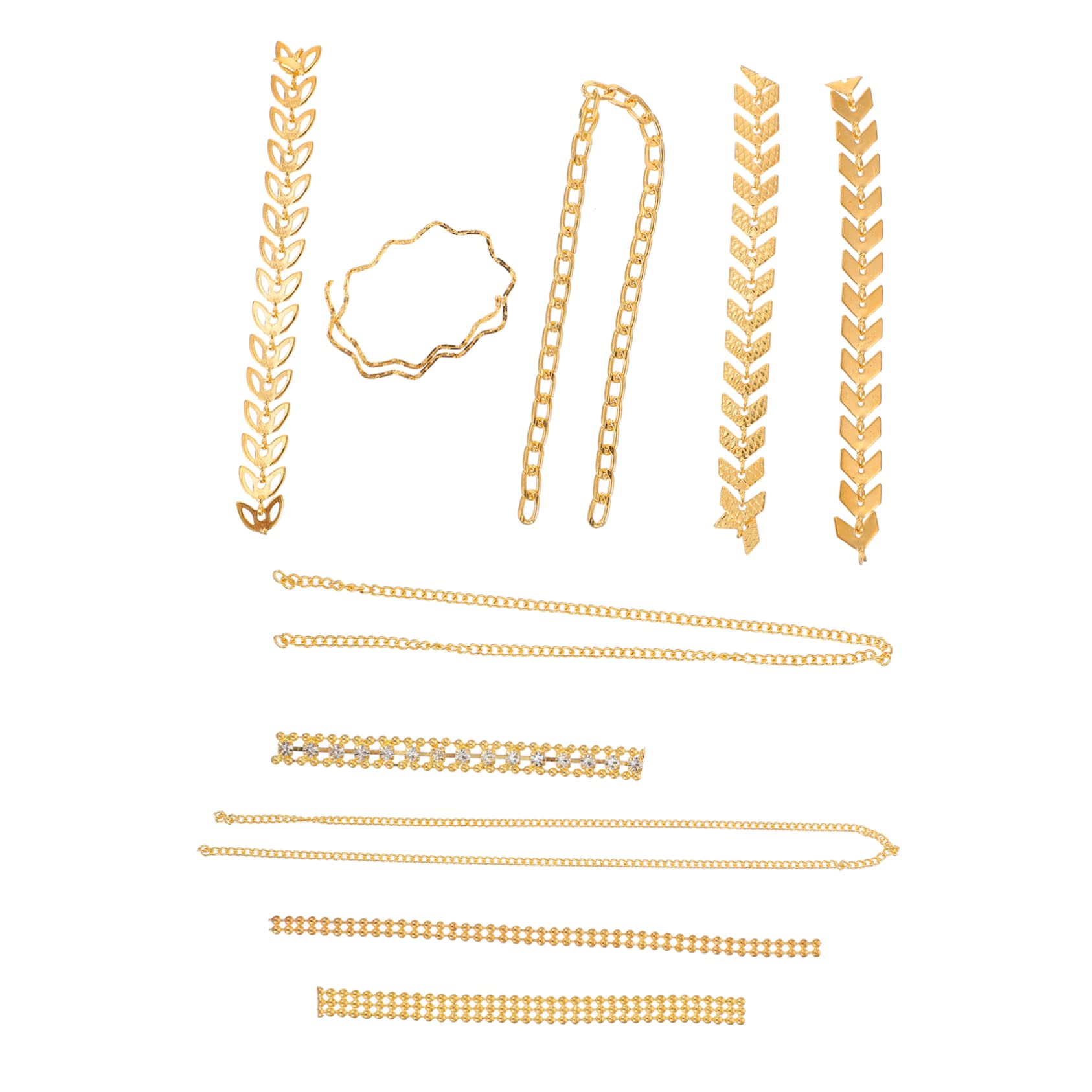 Lurrose Nail Art Accessories Kit - 1 Box Punk Jewelry, Copper Manicure Chains & Nail Decorations for DIY Nail Art | Perfect for Gothic, Punk & Festival Nail Designs