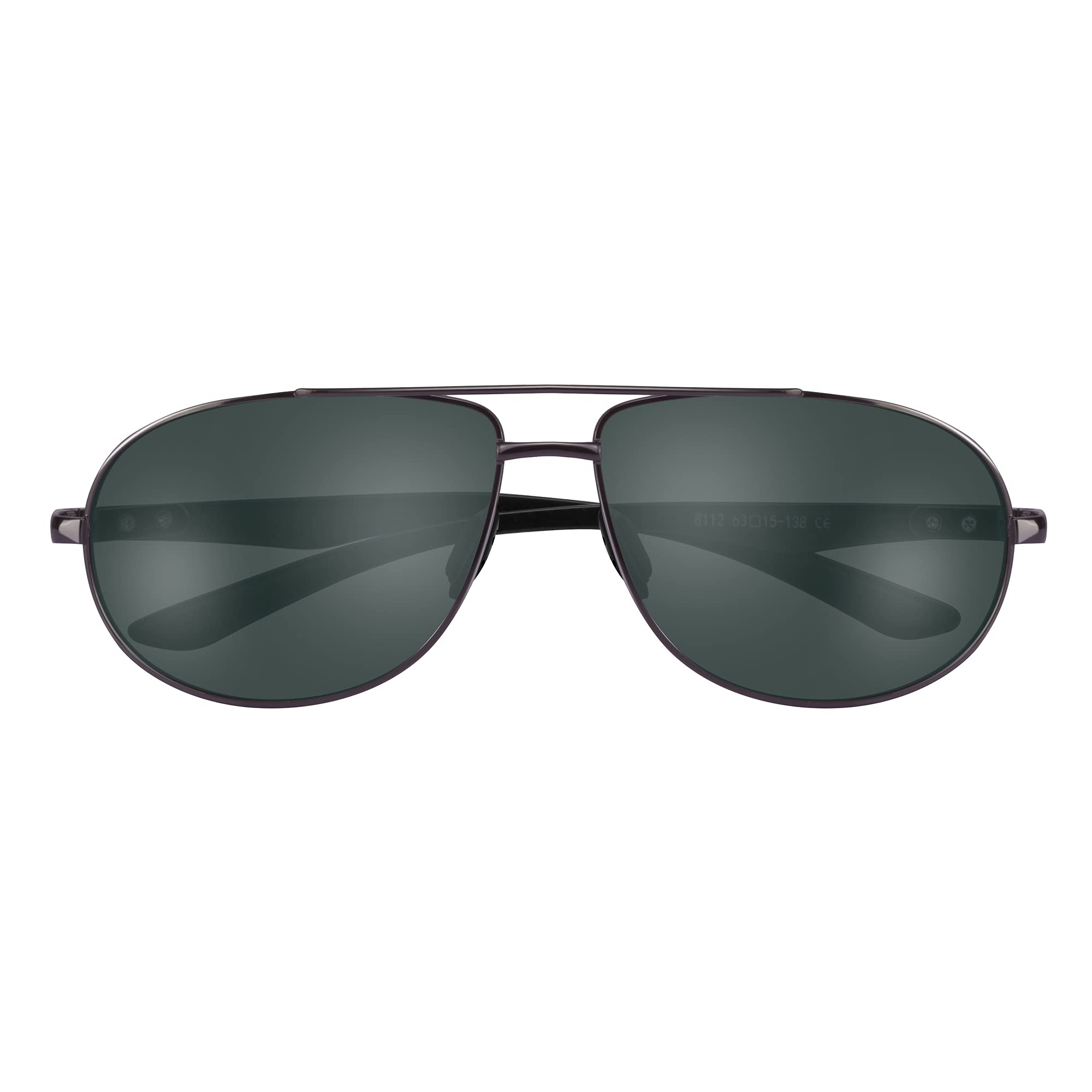 Men's Polarized Sunglasses Military Style - UV Protection, Vintage Frame for Flying & Outdoor Activities | Perfect for Driving, Hiking, and Beach Days