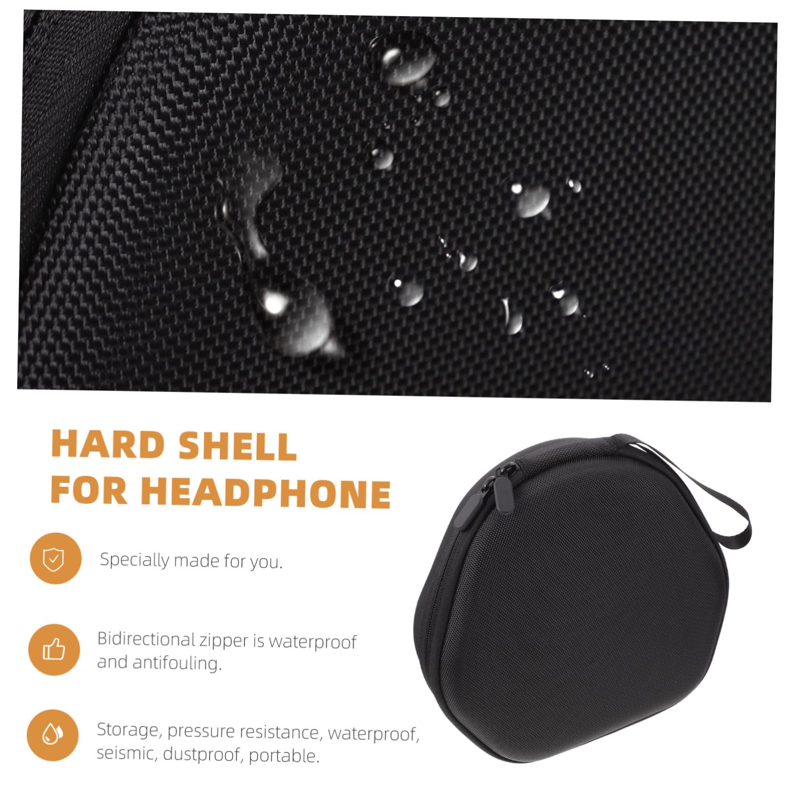 Premium Mikikit Headphone Storage Bag - Shockproof Hard Travel Case for Earbuds & Headphones (1pc) - Ideal for Airplane, Gym, Office & Daily Commute Protection