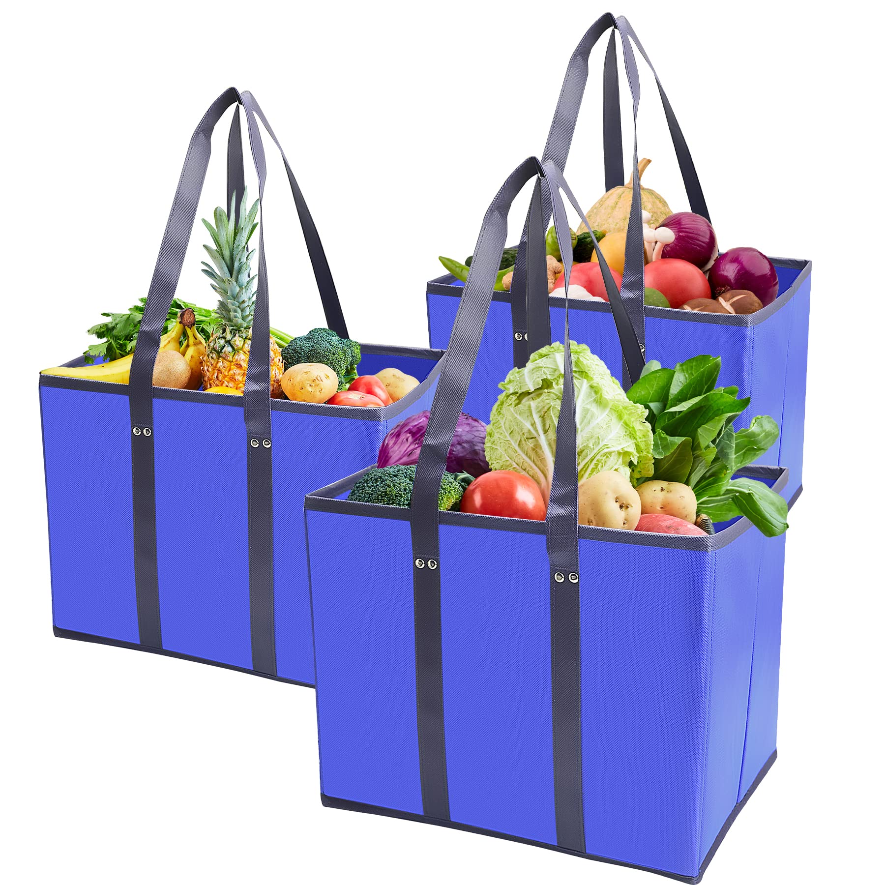 3 Pack Large Reusable Grocery Bags - 14