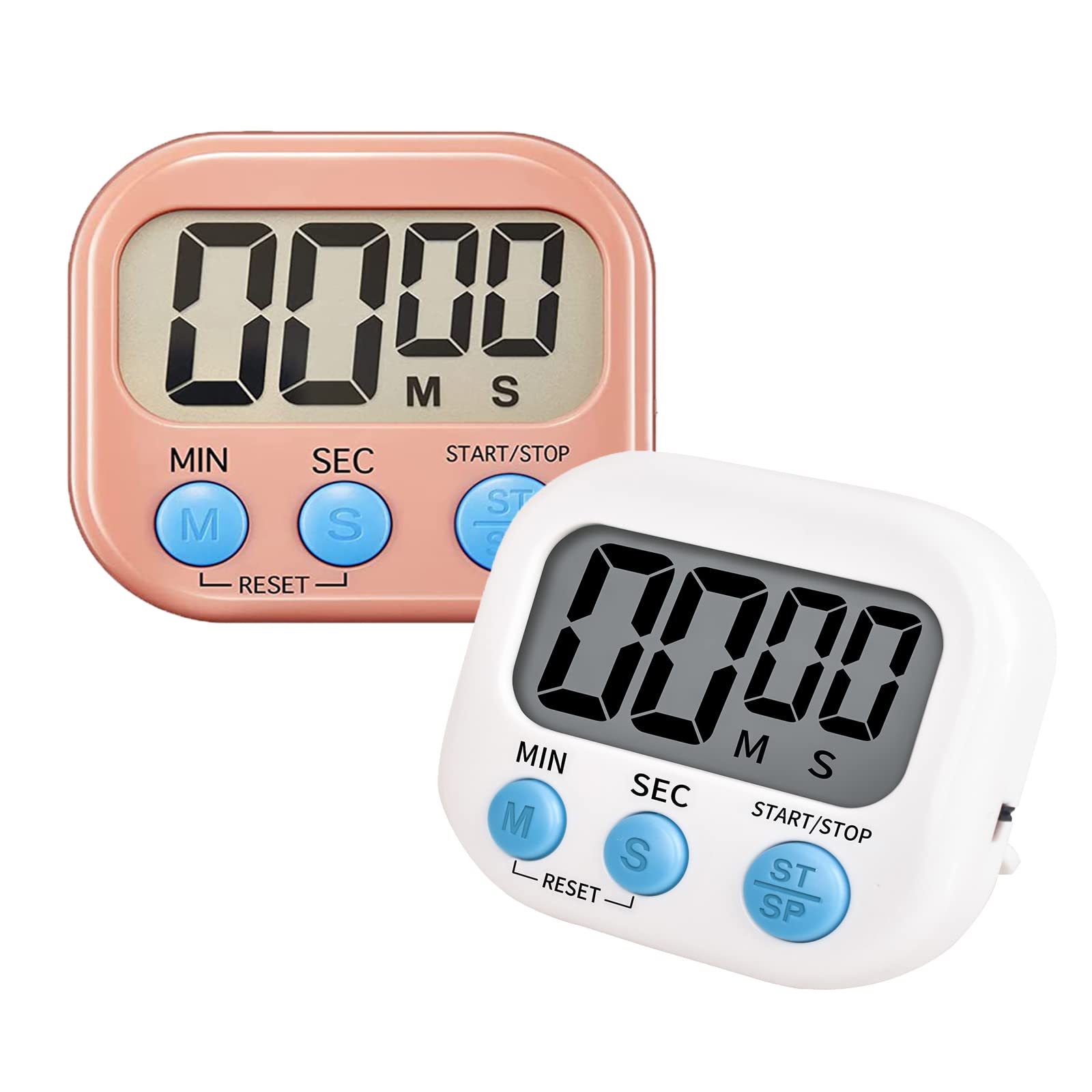 2-Pack Digital Kitchen Timer with Large Display & Loud Alarm - Magnetic Backing, Countdown/Count Up Function - Perfect for Cooking, Baking, Classroom Teaching, and Office Use