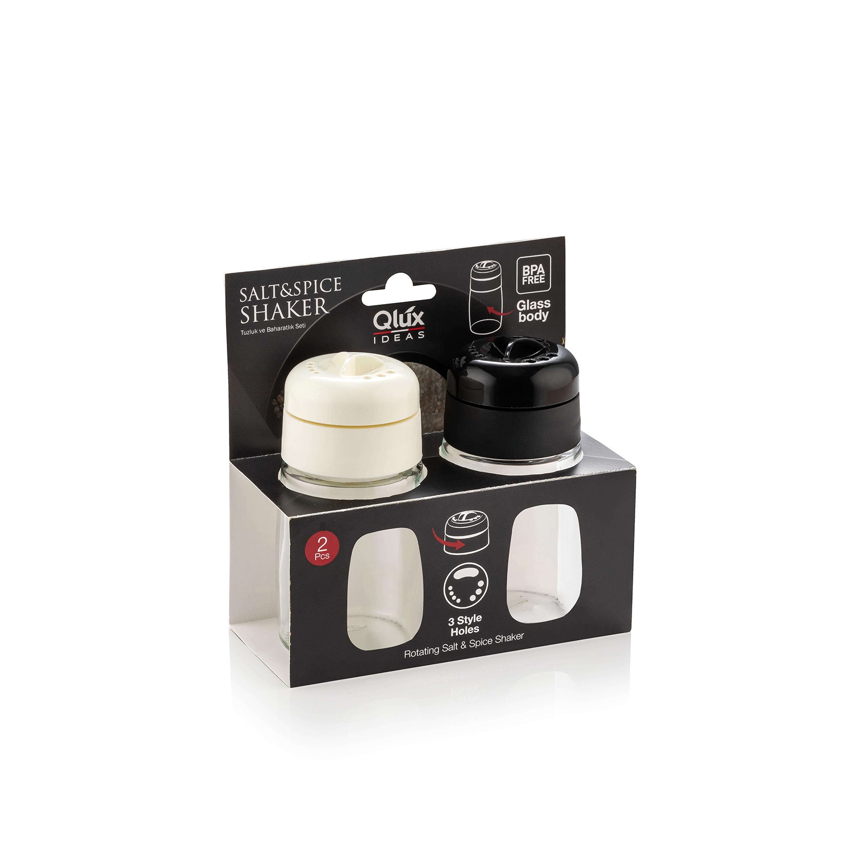 2-Piece Salt and Pepper Shaker Set - Stainless Steel Kitchen Spice Dispenser for Cooking, Dining & Table Decor - Perfect for Home, Restaurant & Gift Giving