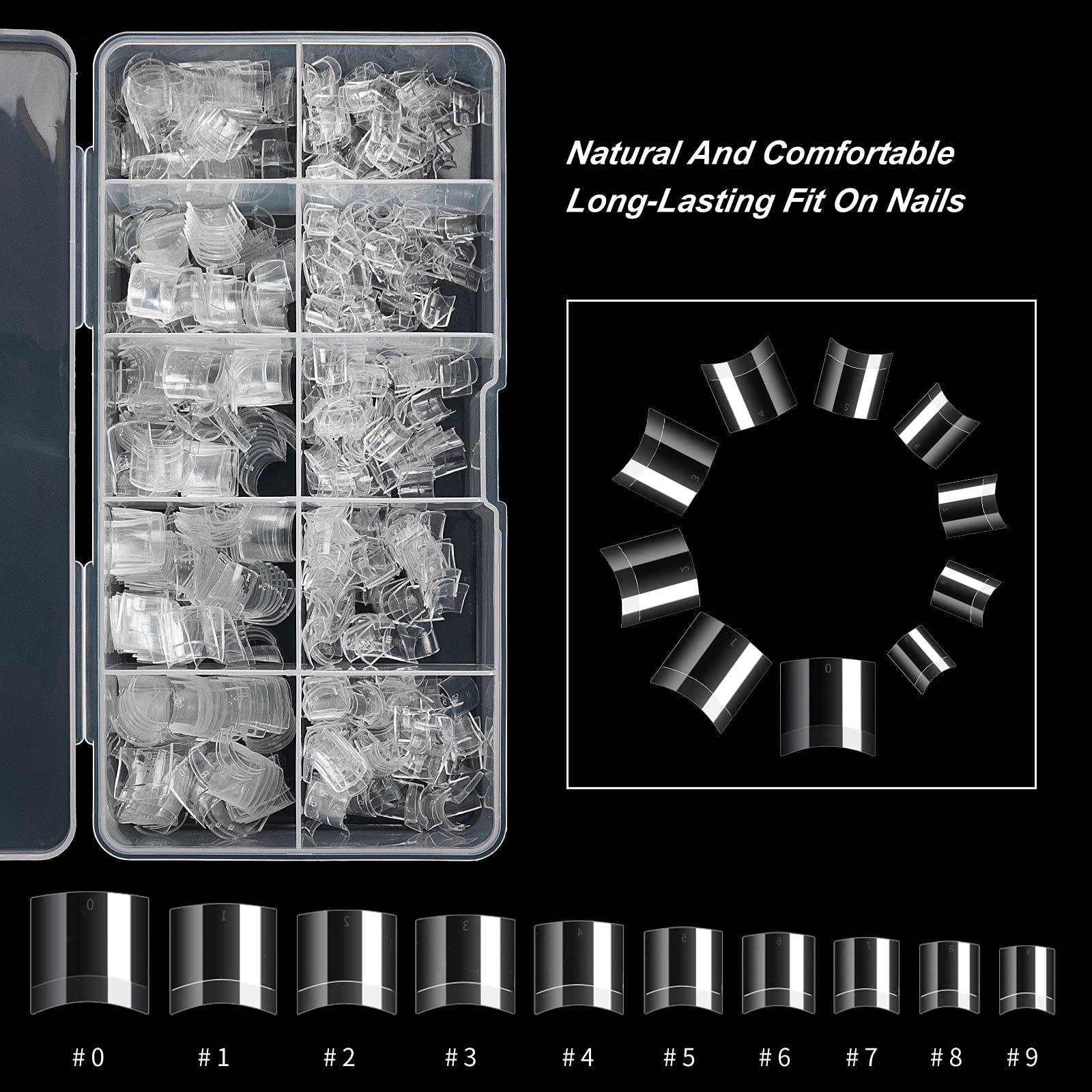 TOEDO 1000PCS Clear Short Acrylic Nail Tips - Half Cover False Press on Nails for Salon & DIY Nail Art - Perfect for Manicures, Pedicures & Home Nail Extensions