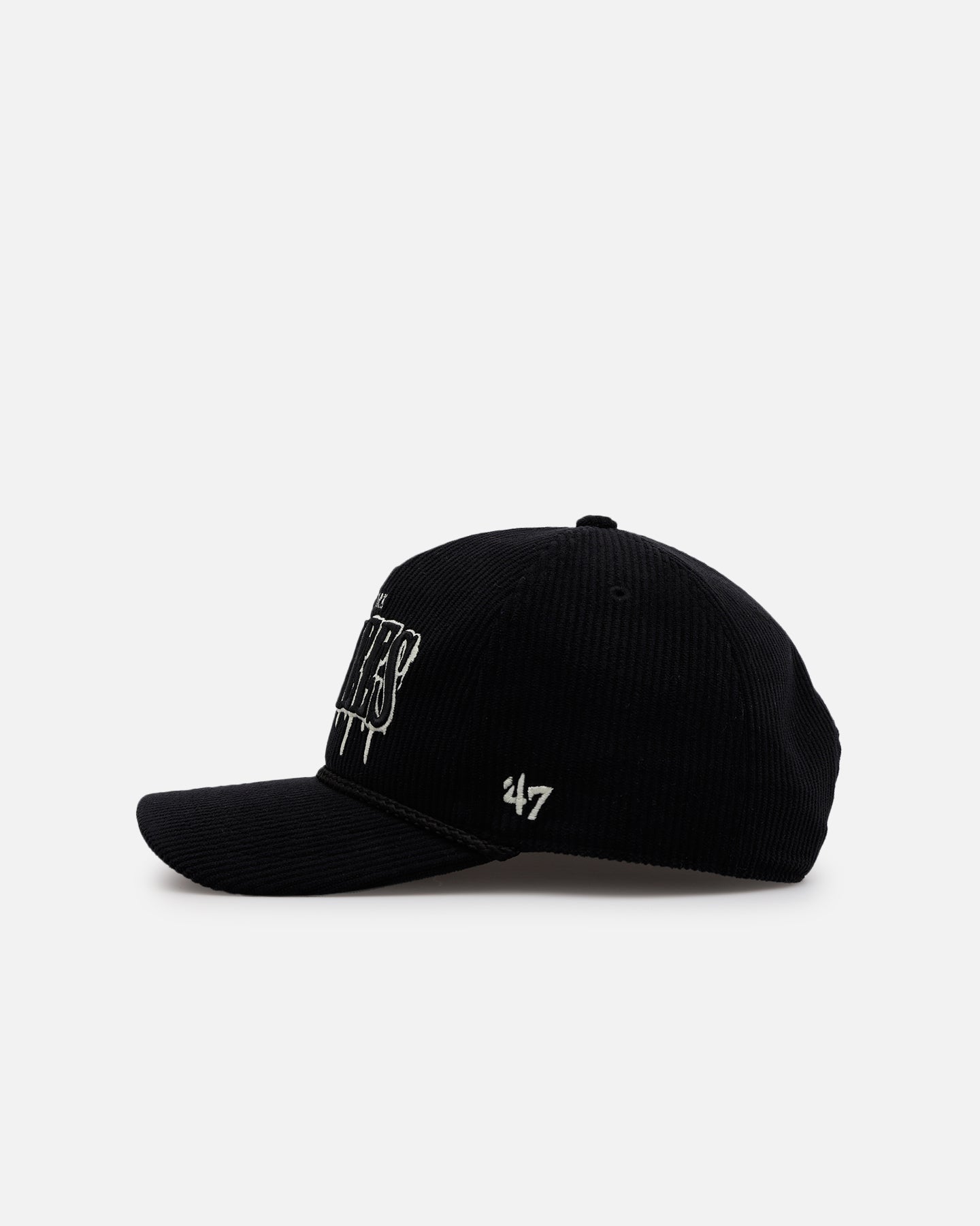 New York Yankees 'Slasher' 47 Hitch Corduroy Snapback Hat - Black Adjustable Baseball Cap for Men & Women - Perfect for Sports Fans, Streetwear & Casual Outfits